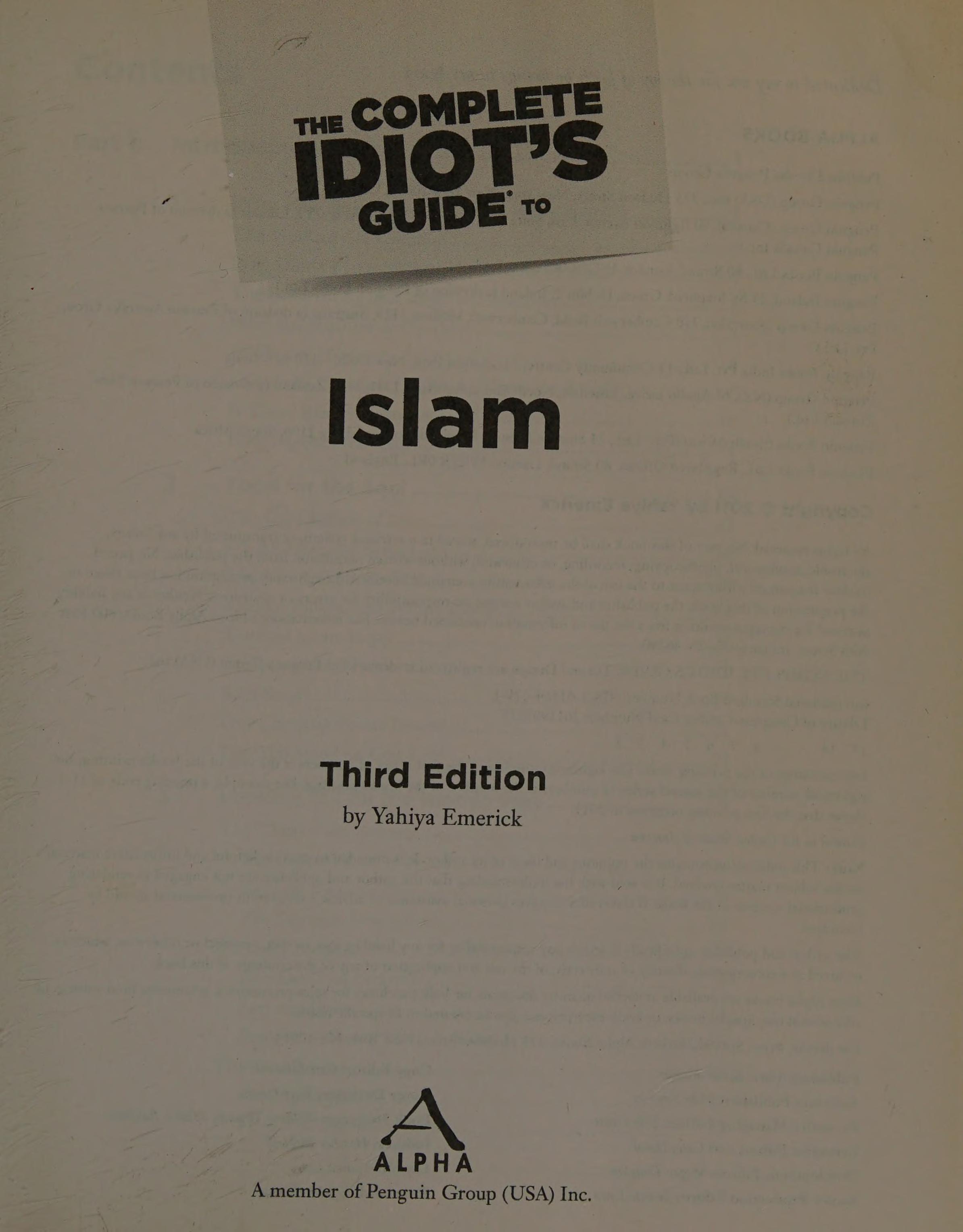 The complete idiot s guide to Islam