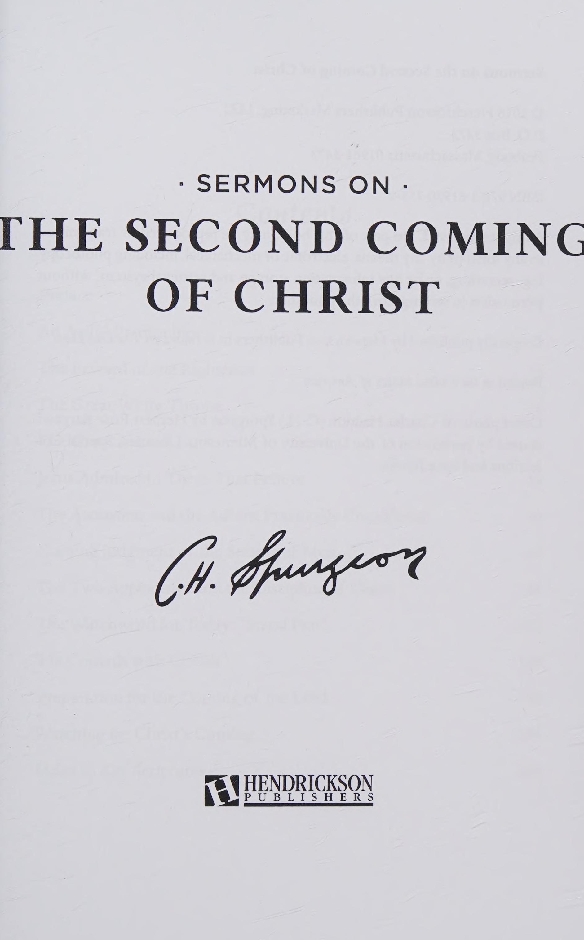 Sermons on the Second Coming of Christ