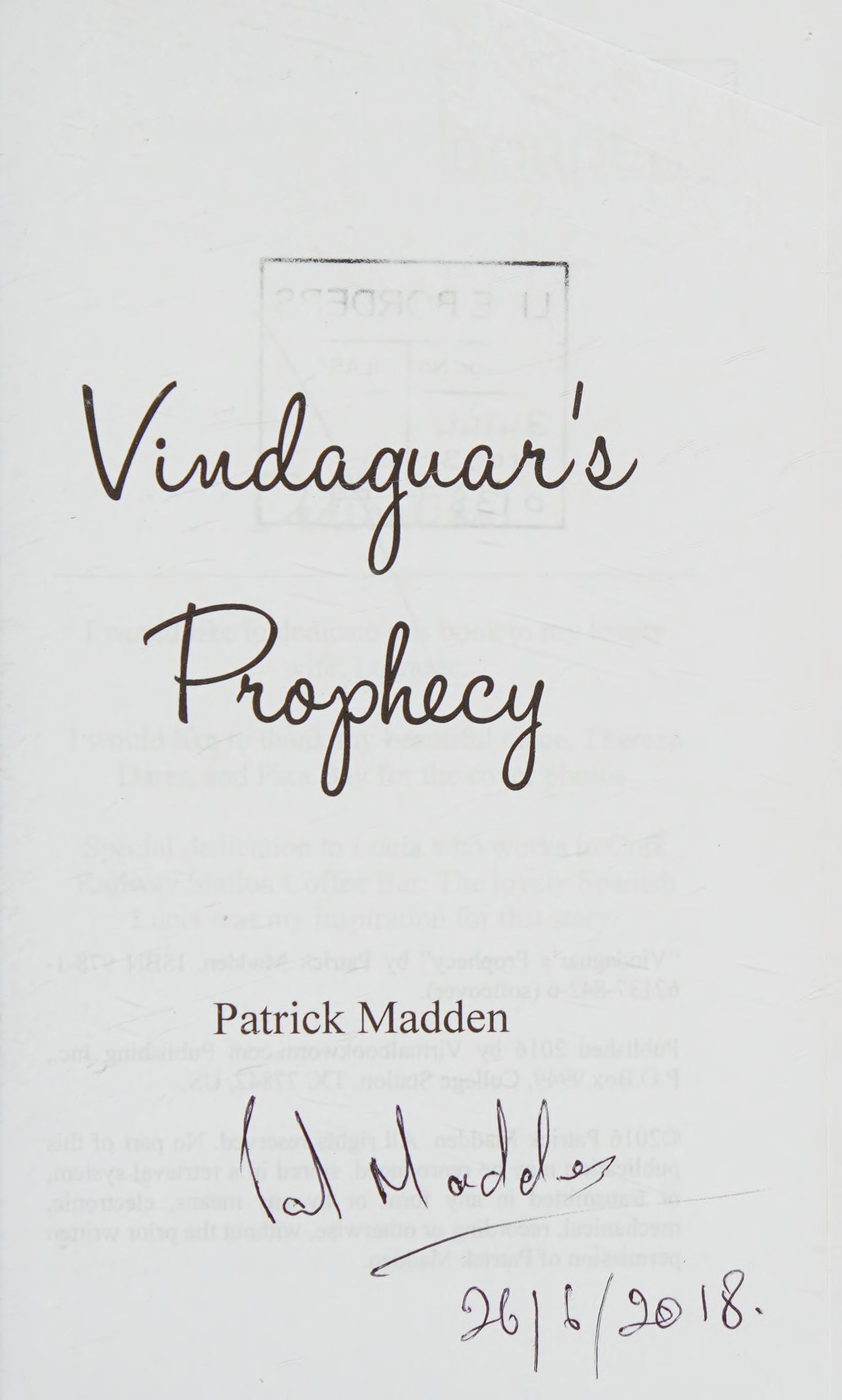 Vindaguar s Prophecy