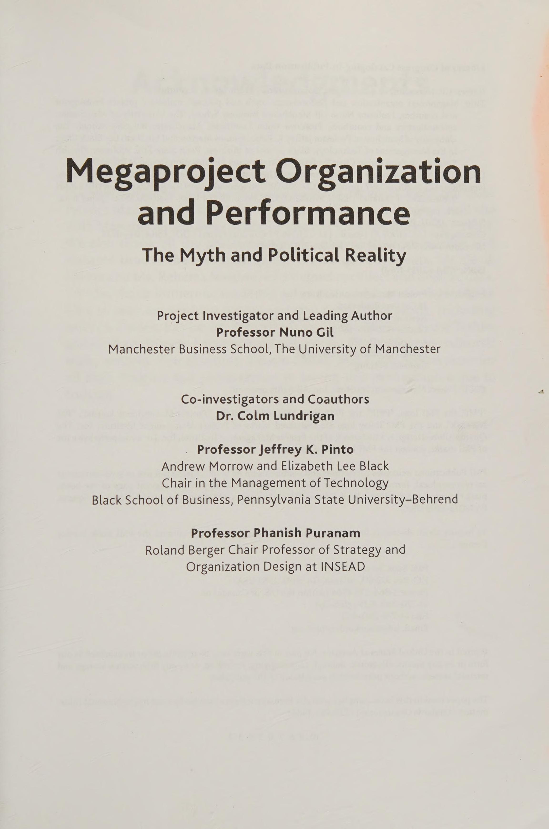 Megaproject Organization and Performance