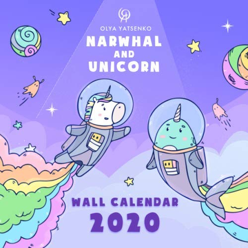 Narwhal and Unicorn Wall Calendar 2020