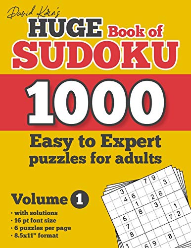 David Karn's Huge Book of Sudoku – 1000 Easy to Expert Puzzles for Adults, Volume 1