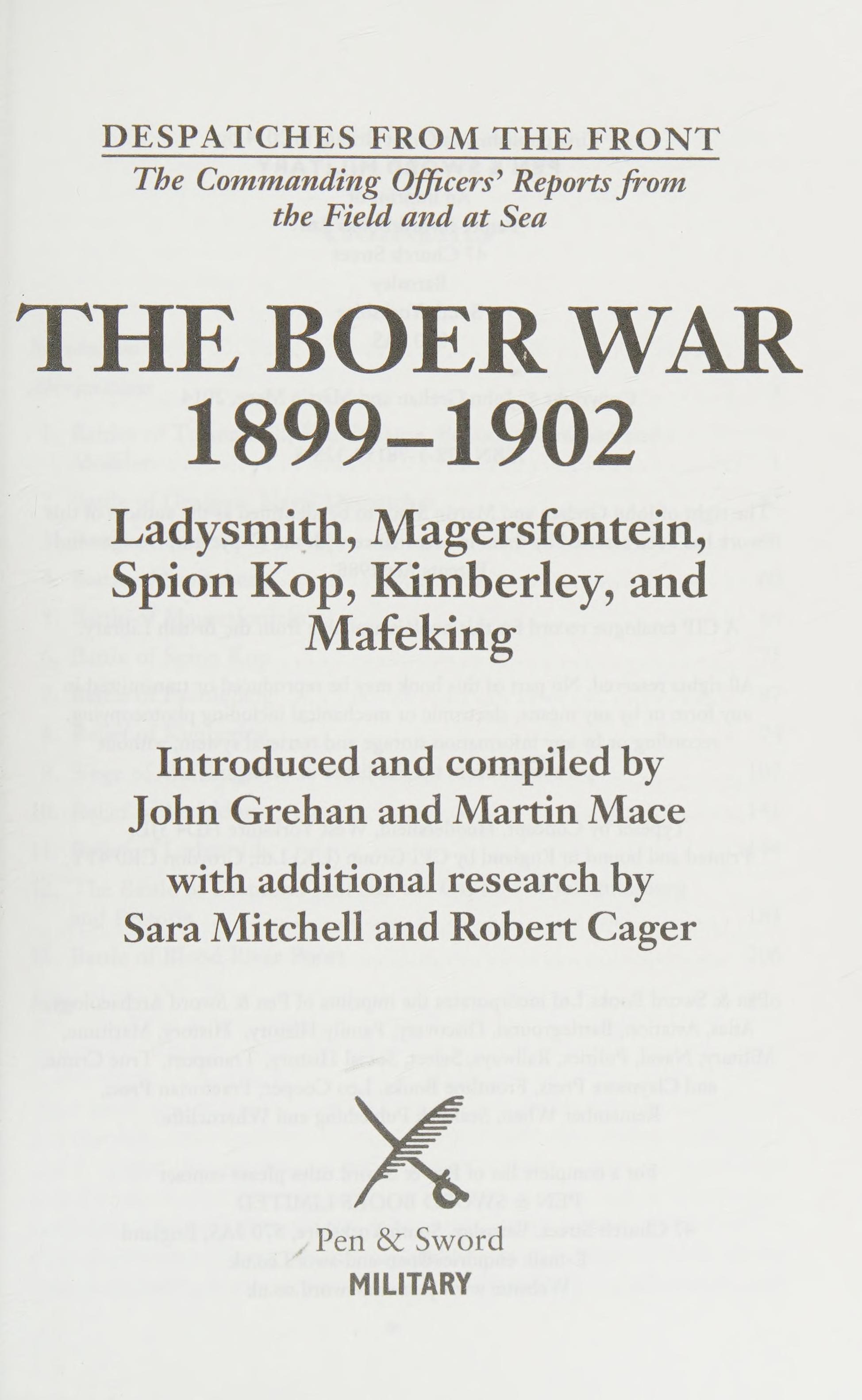 The Boer War 1899-1902