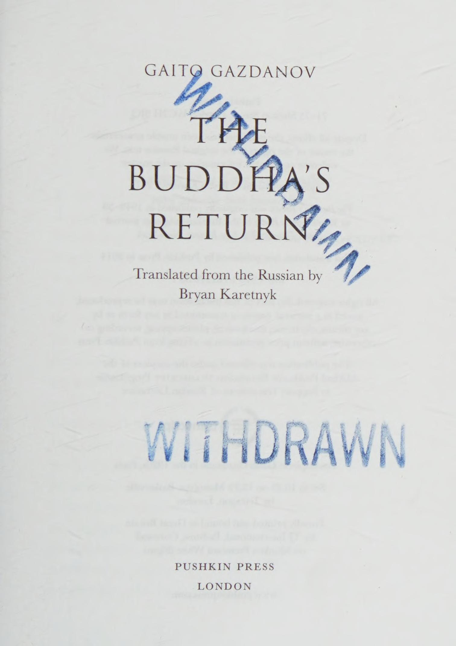 The Buddha'S Return
