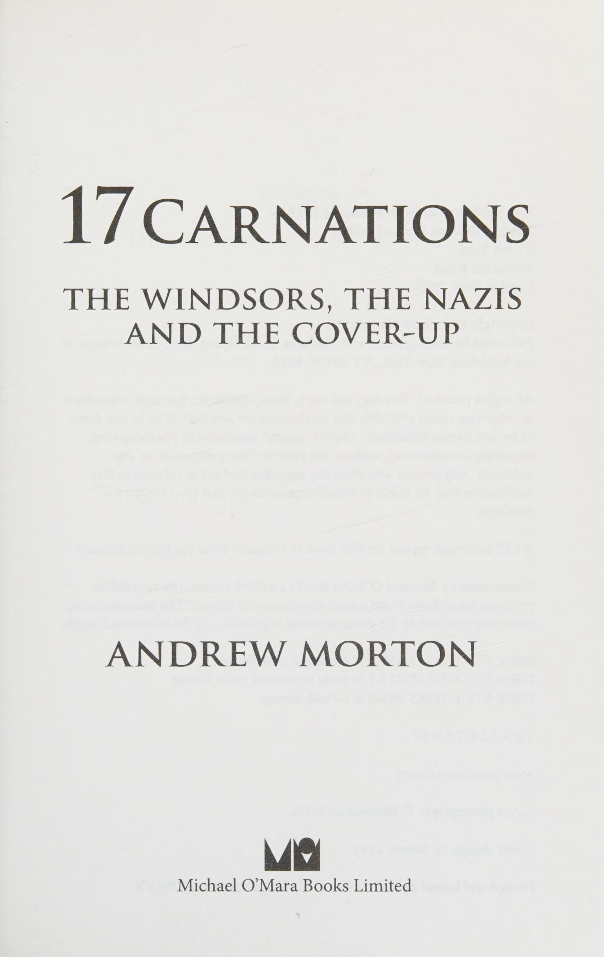 17 Carnations by Andrew Morton, ISBN 9781782434566