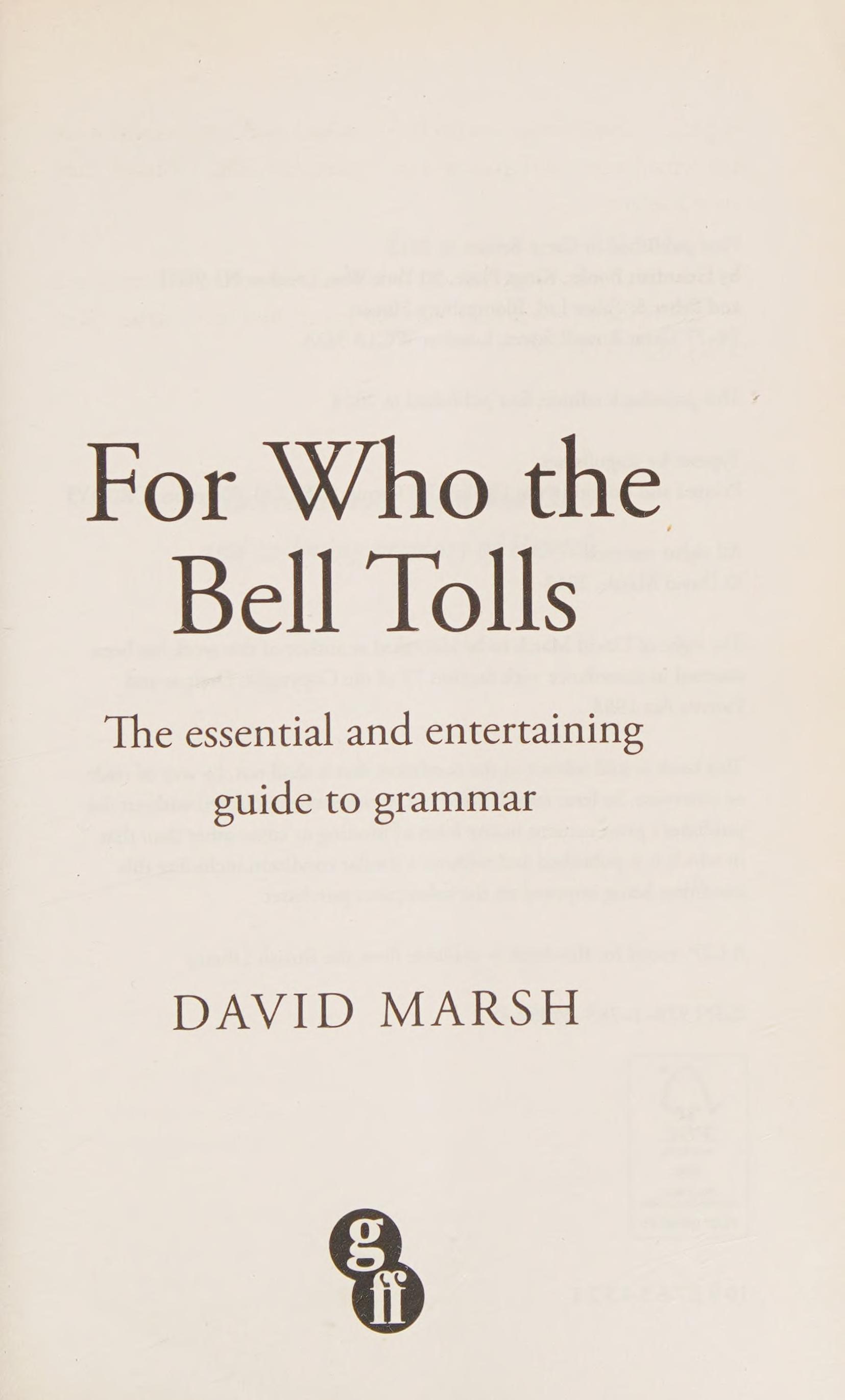 For Who the Bell Tolls