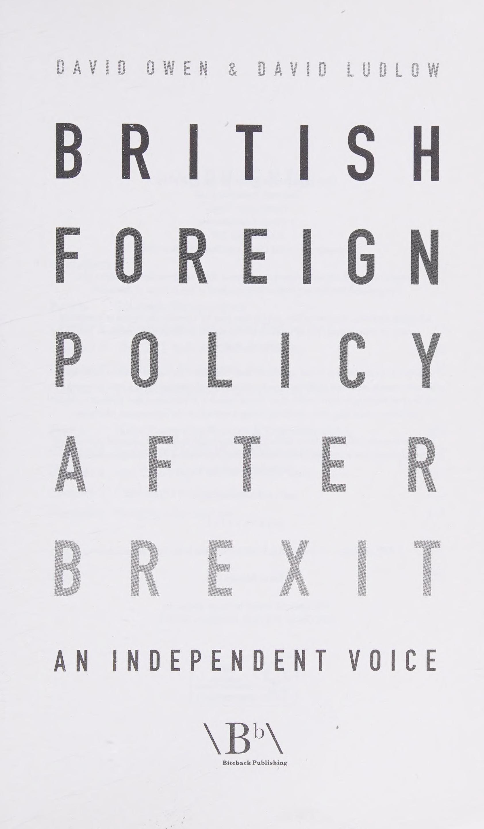 British Foreign Policy After Brexit