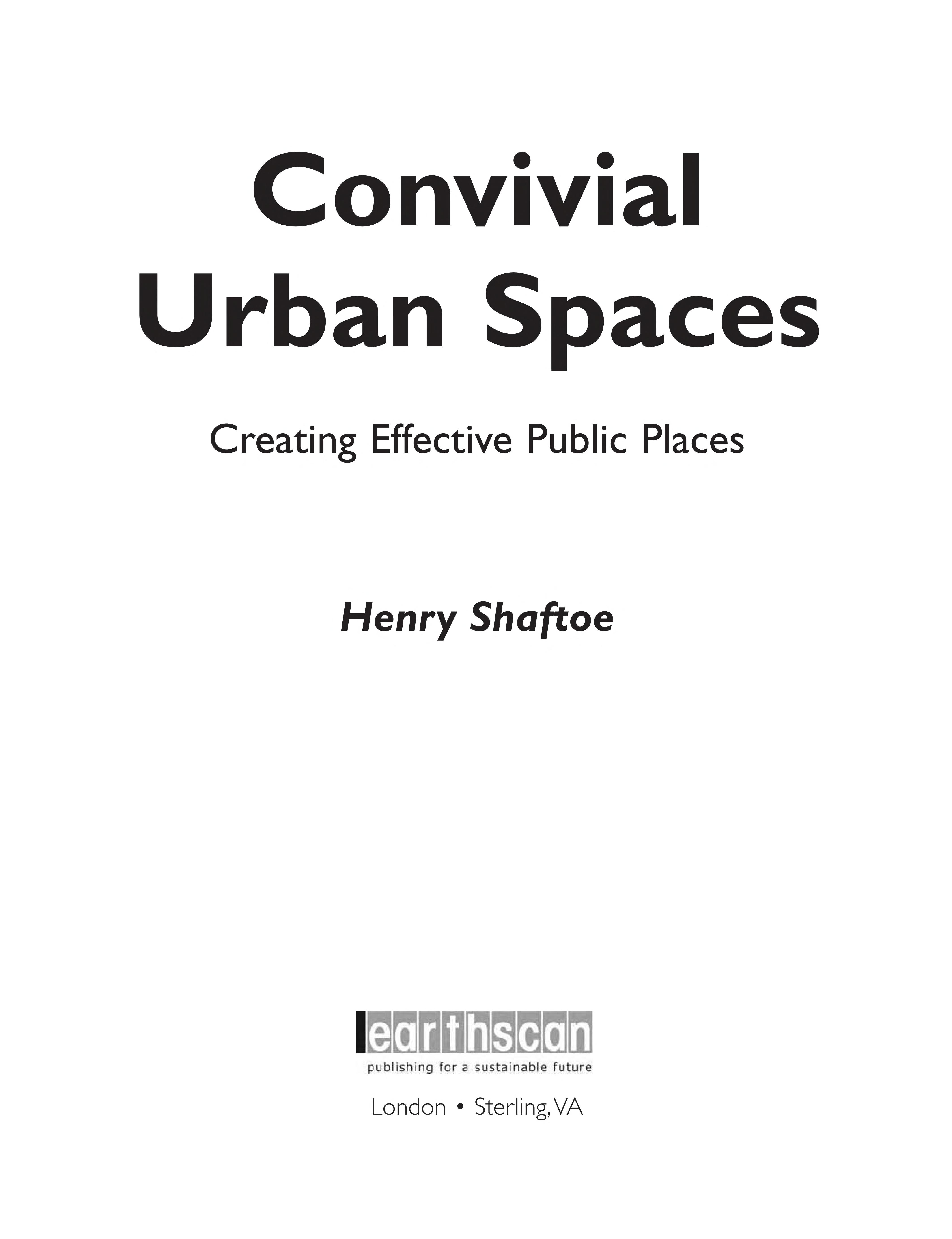 Convivial Urban Spaces