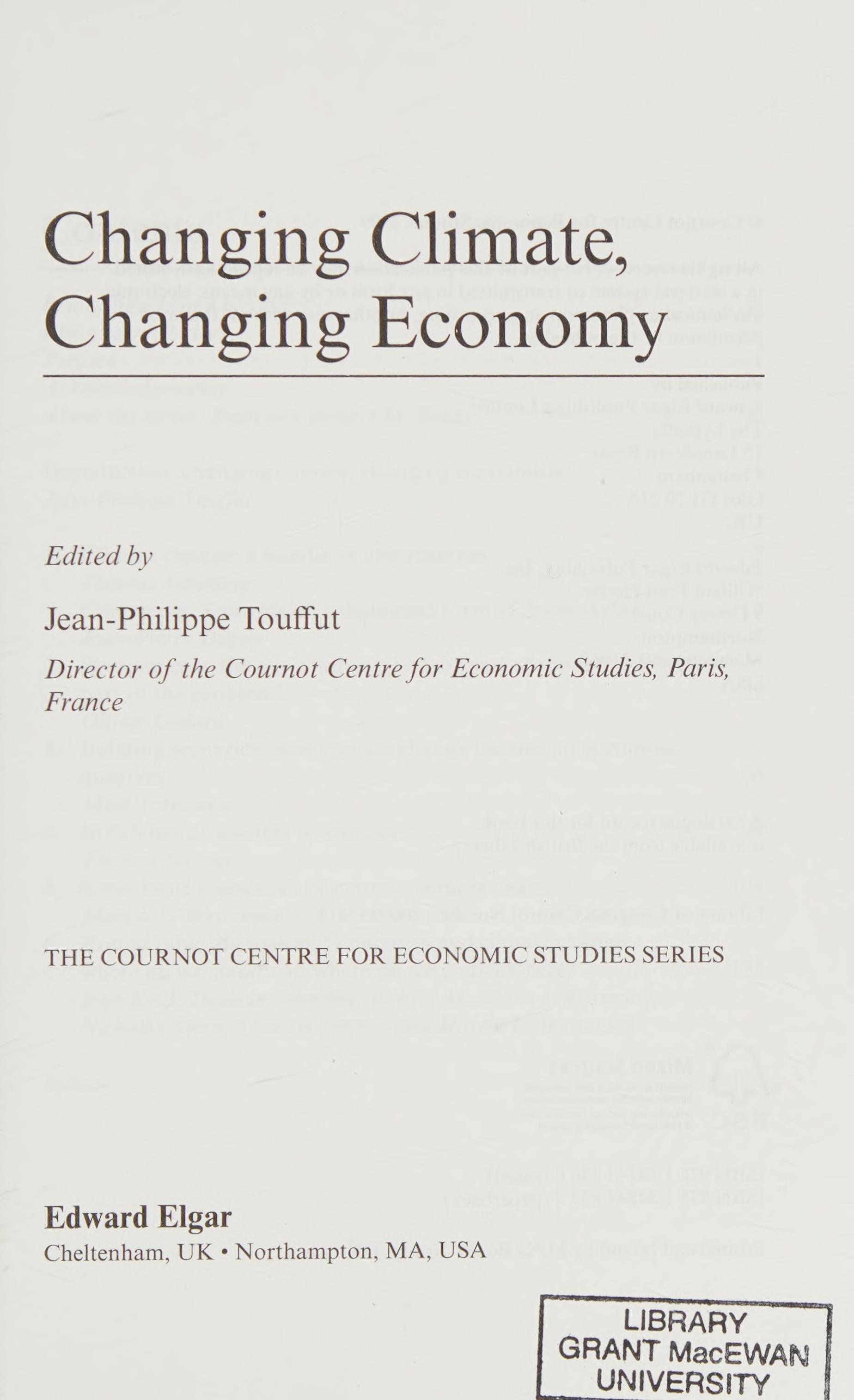 Changing climate changing economy