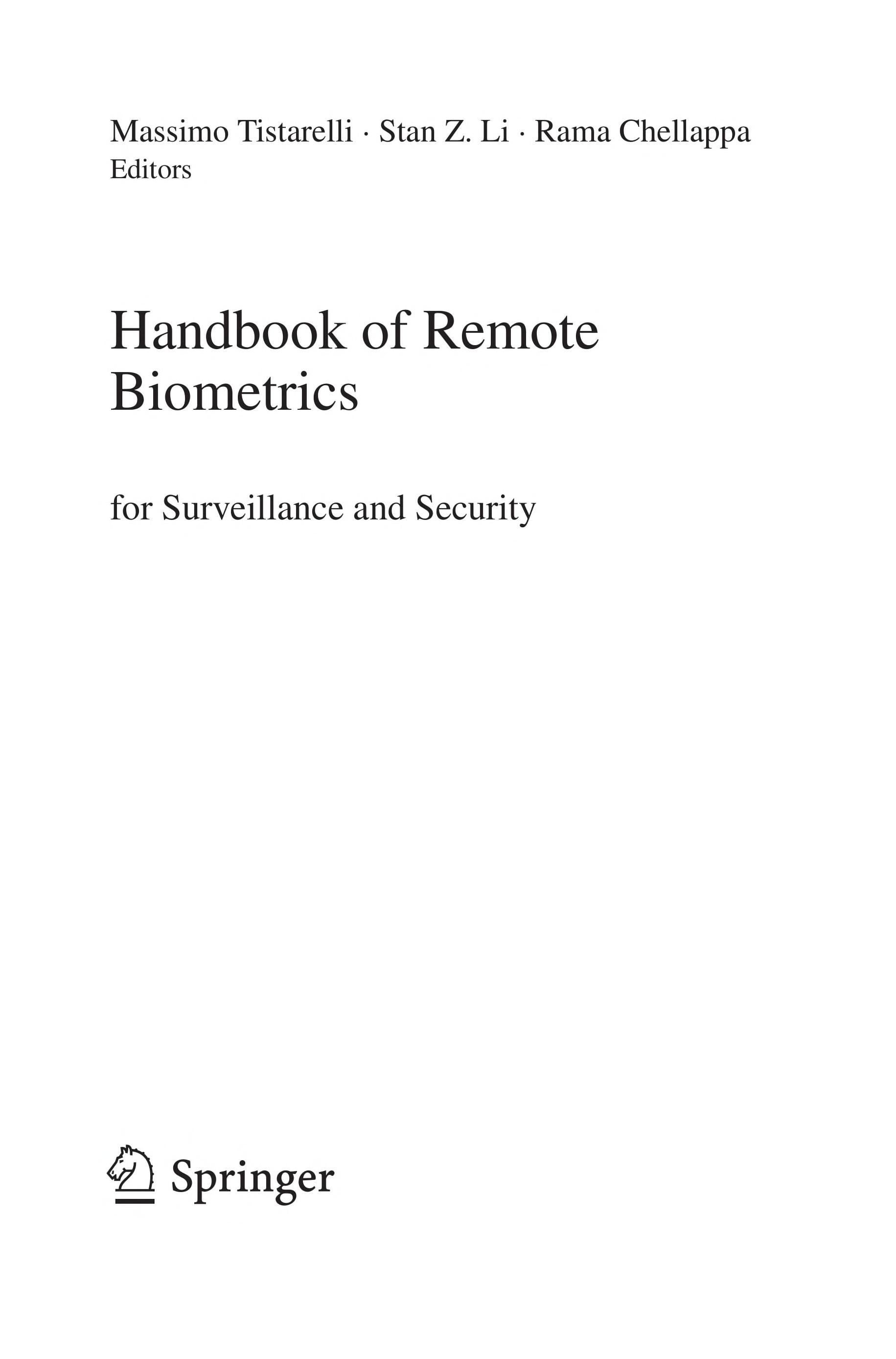Handbook Of Remote Biometrics: For Surveillance And Security