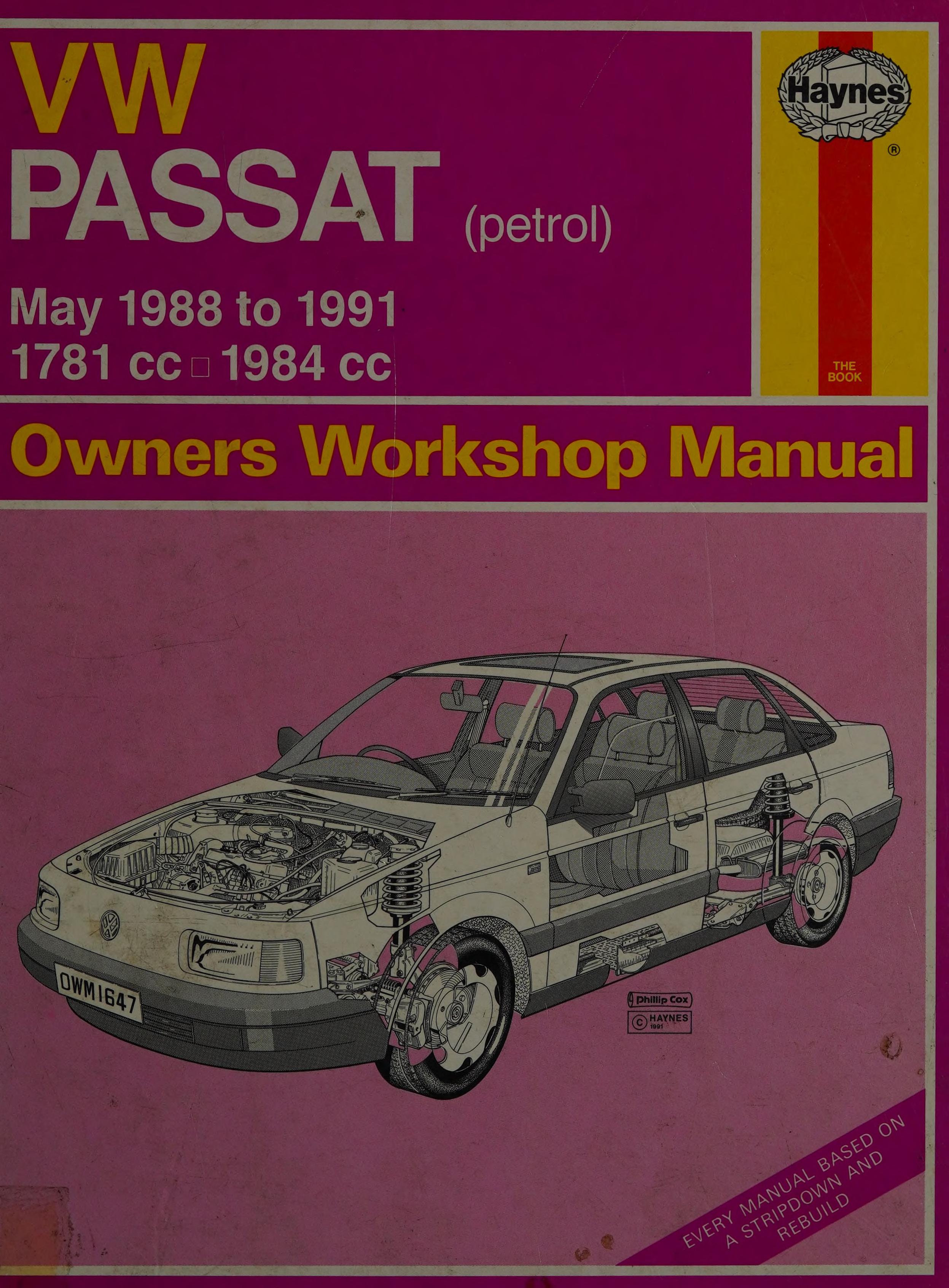 Volkswagen Passat (May '88 To '91) (Service And Repair Manuals)