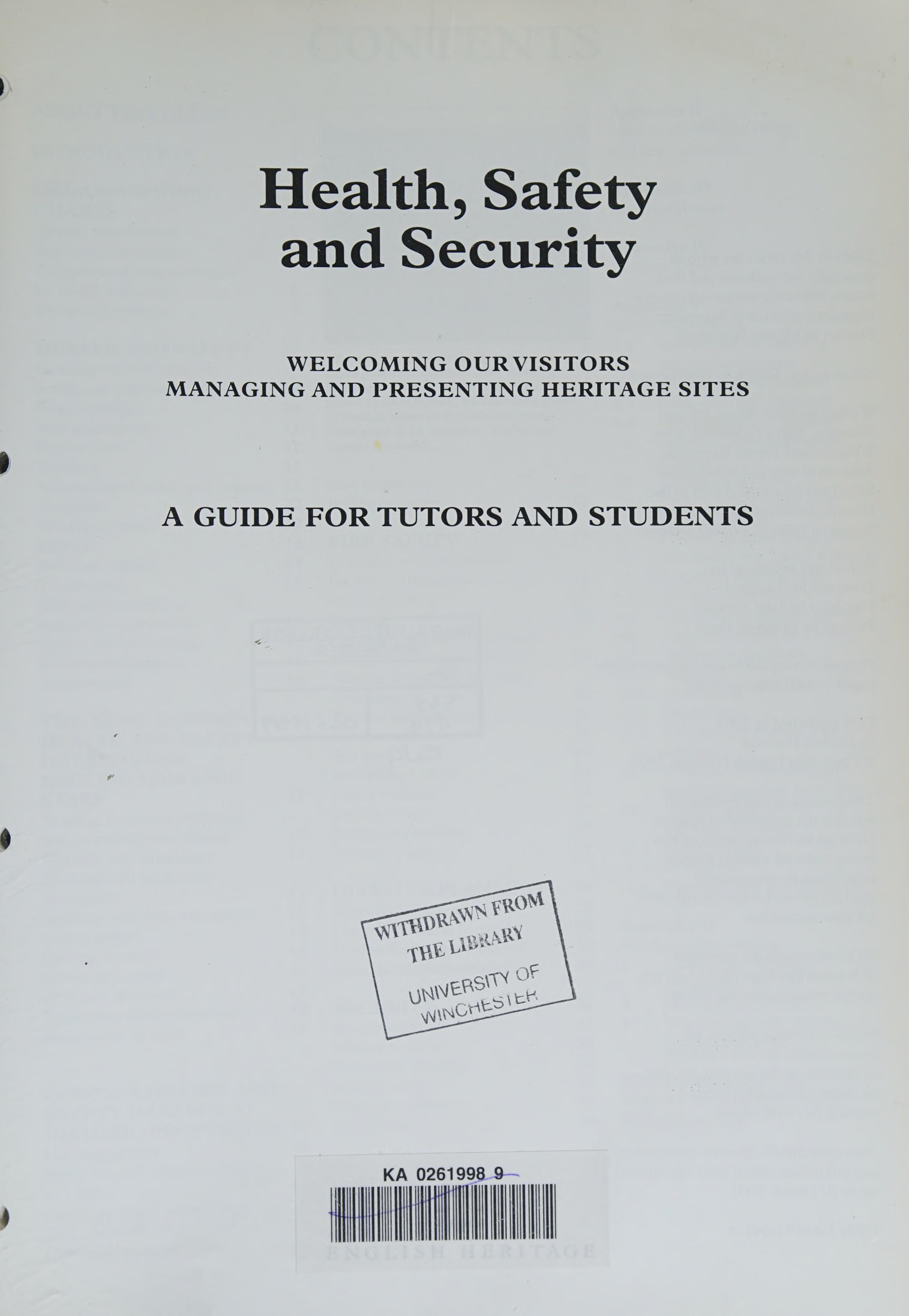Health, Safety and Security