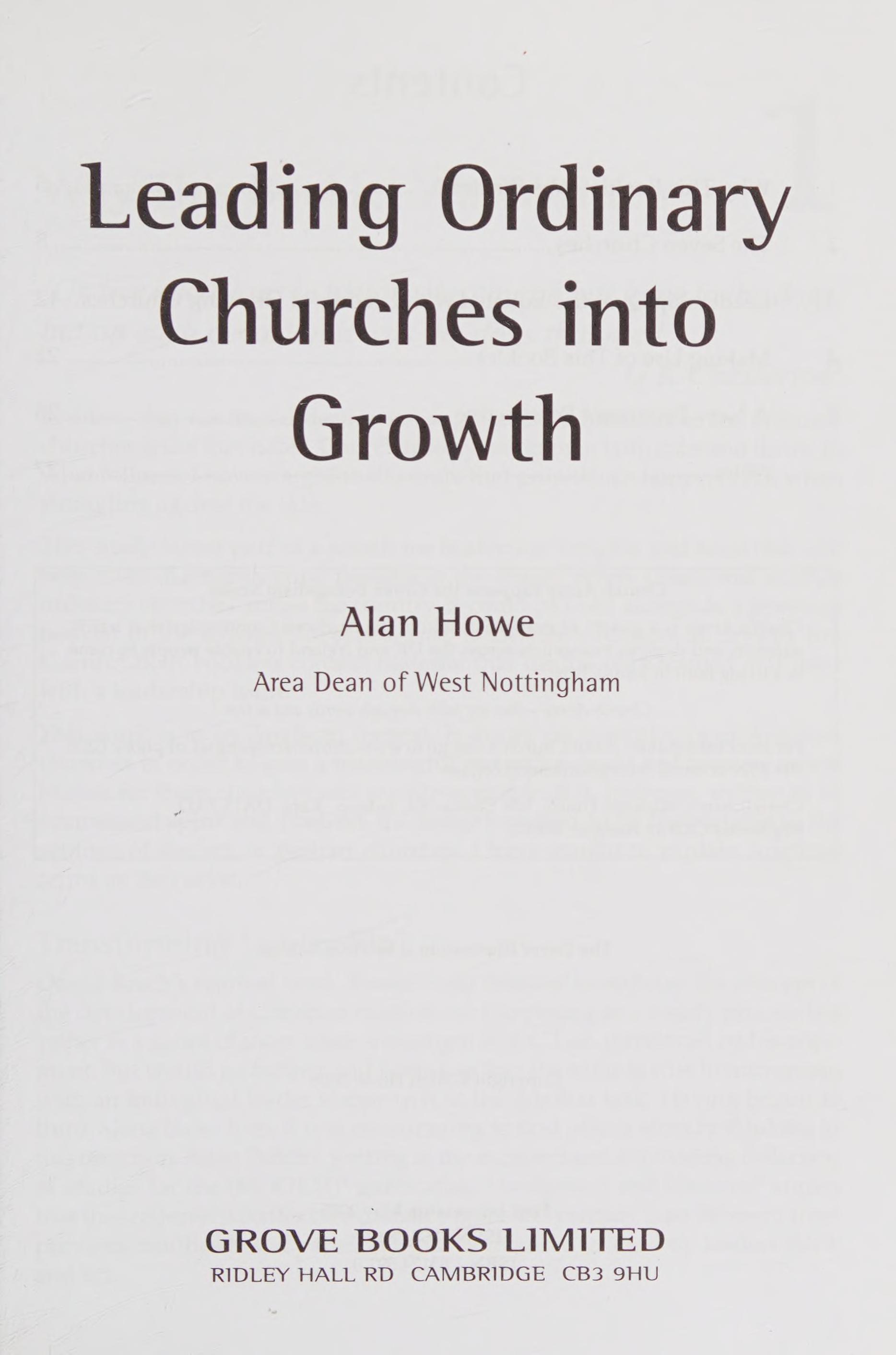 Leading Ordinary Churches into Growth