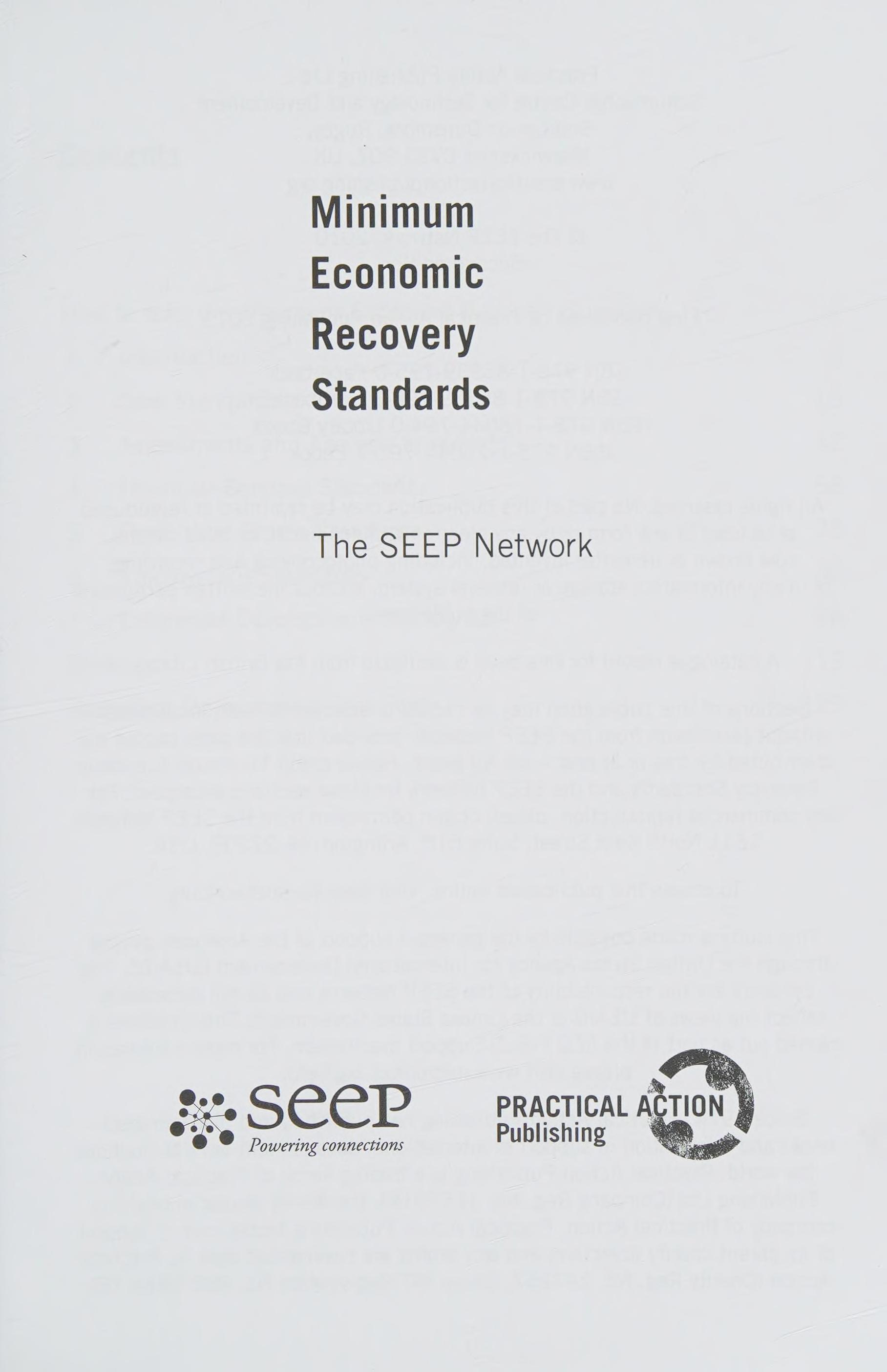 Minimum Economic Recovery Standards