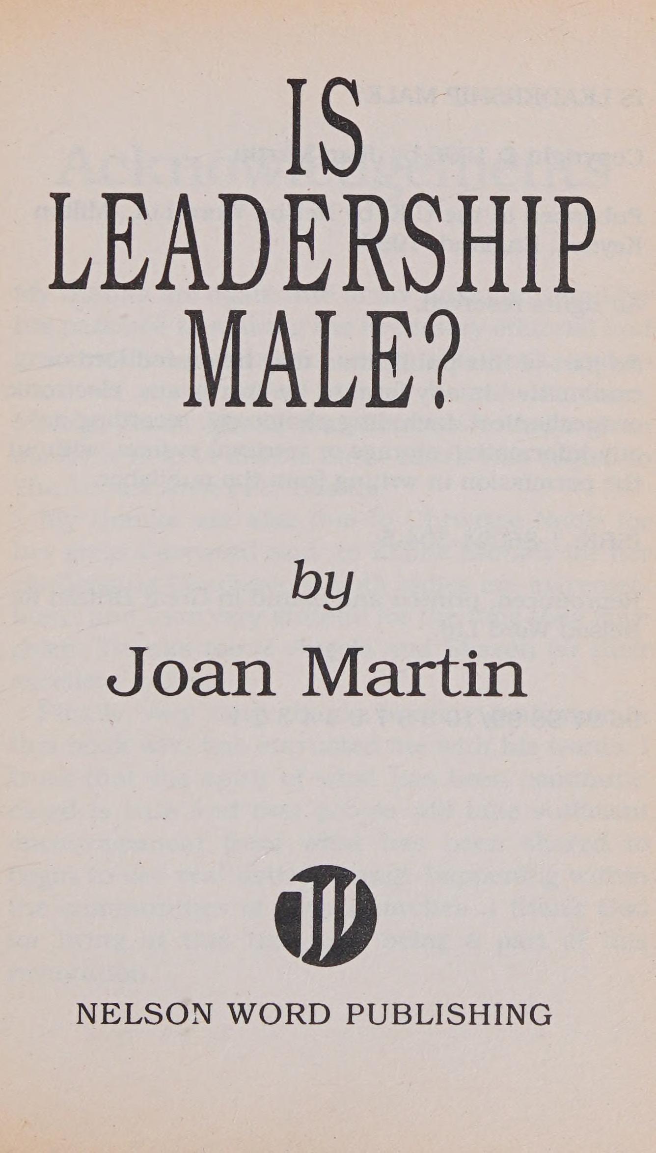 Is leadership male?