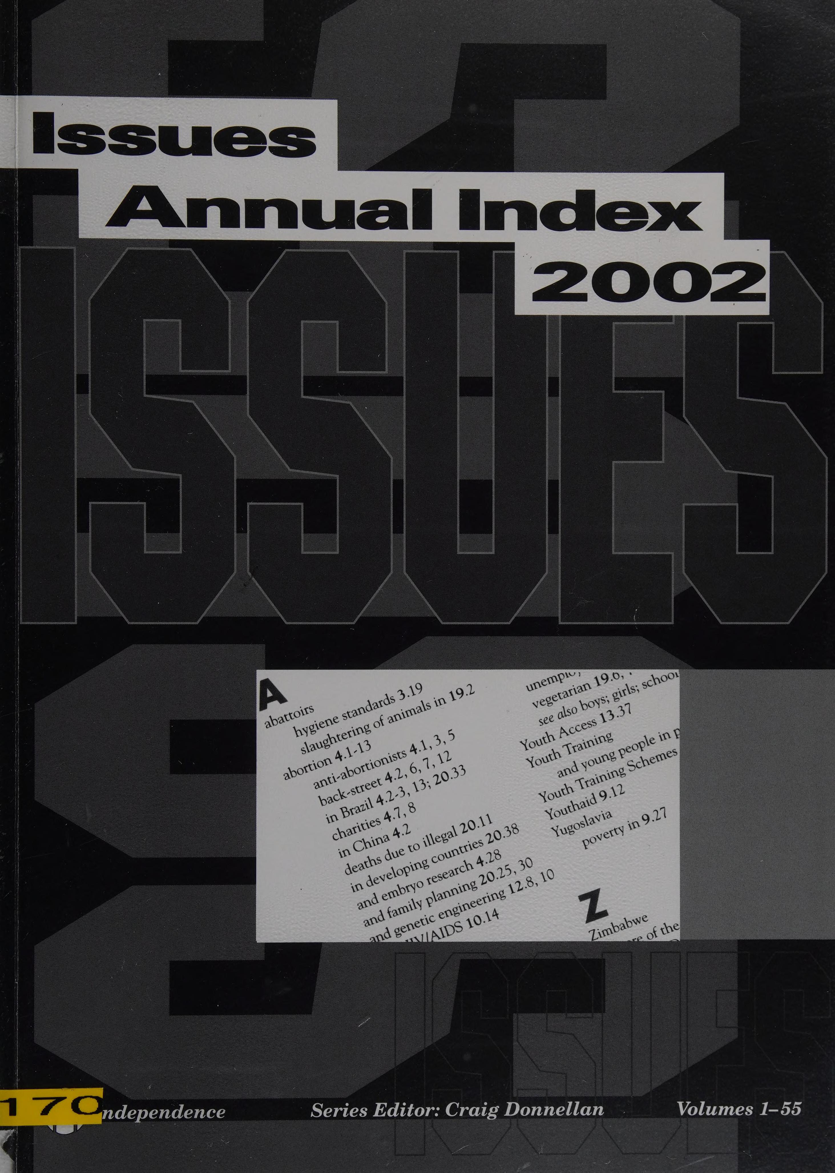 Issues Annual Index 2002