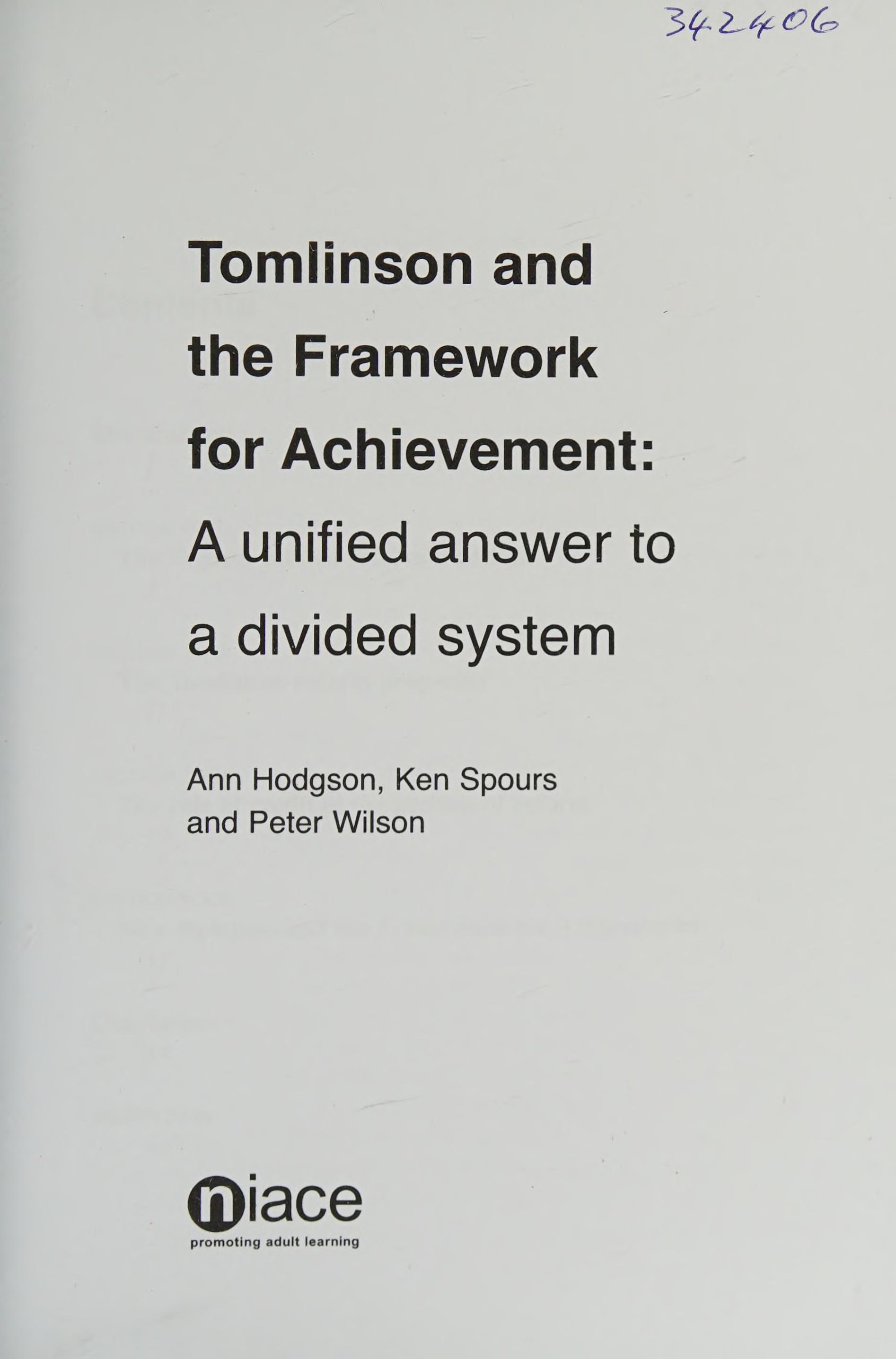 Tomlinson and the Framework for Achievement