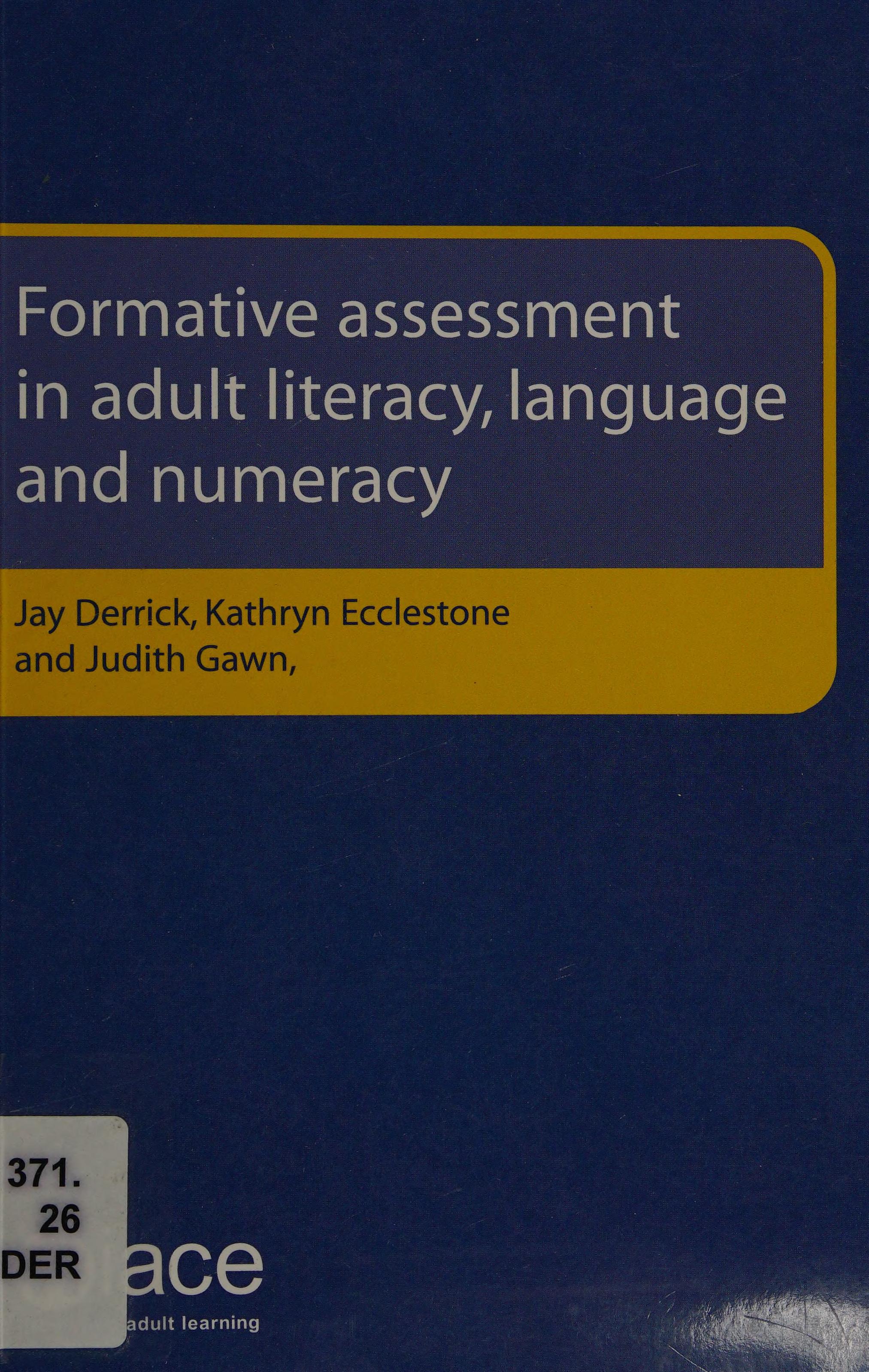 Formative Assessment in Adult Literacy, Language and Numeracy