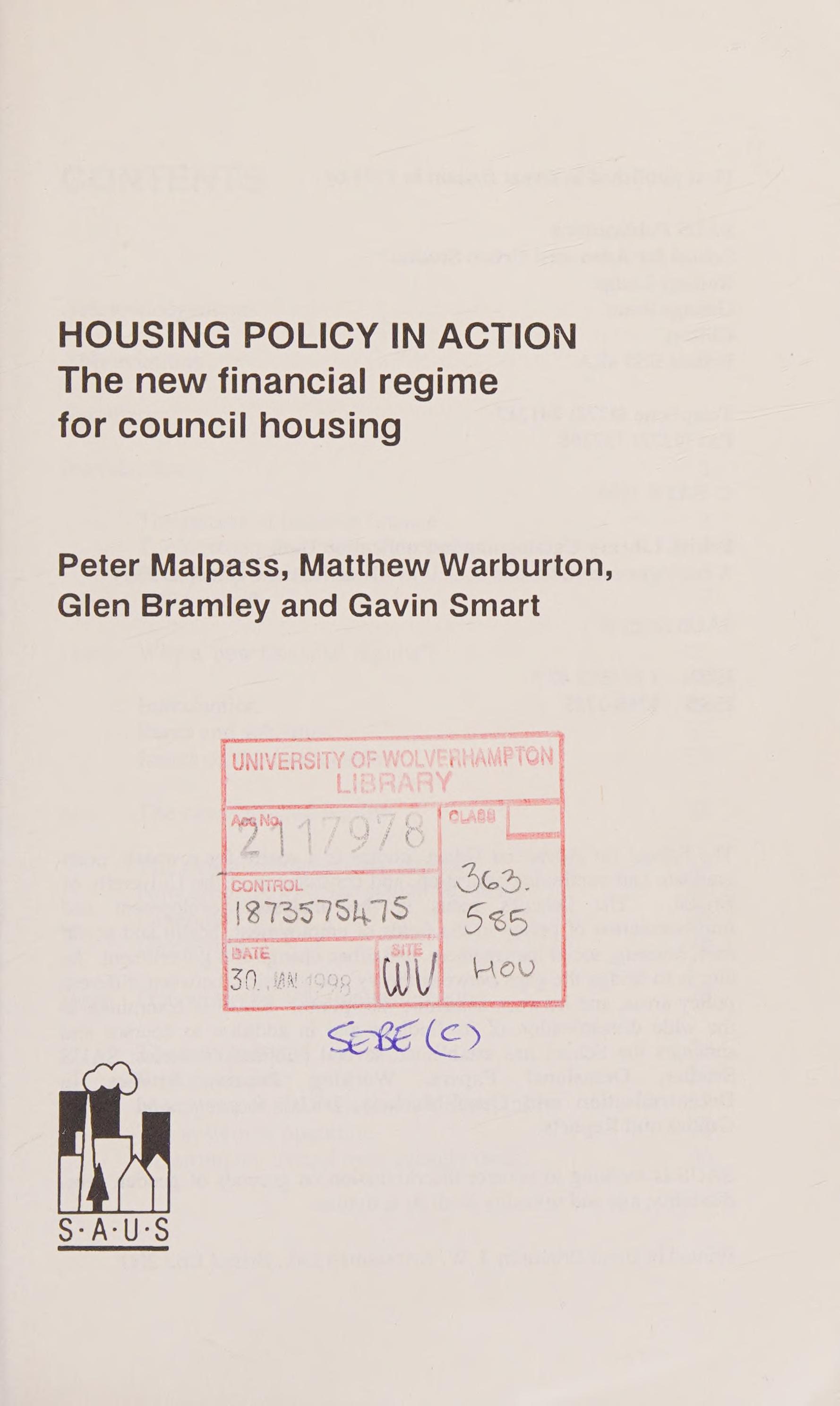 Housing Policy in Action
