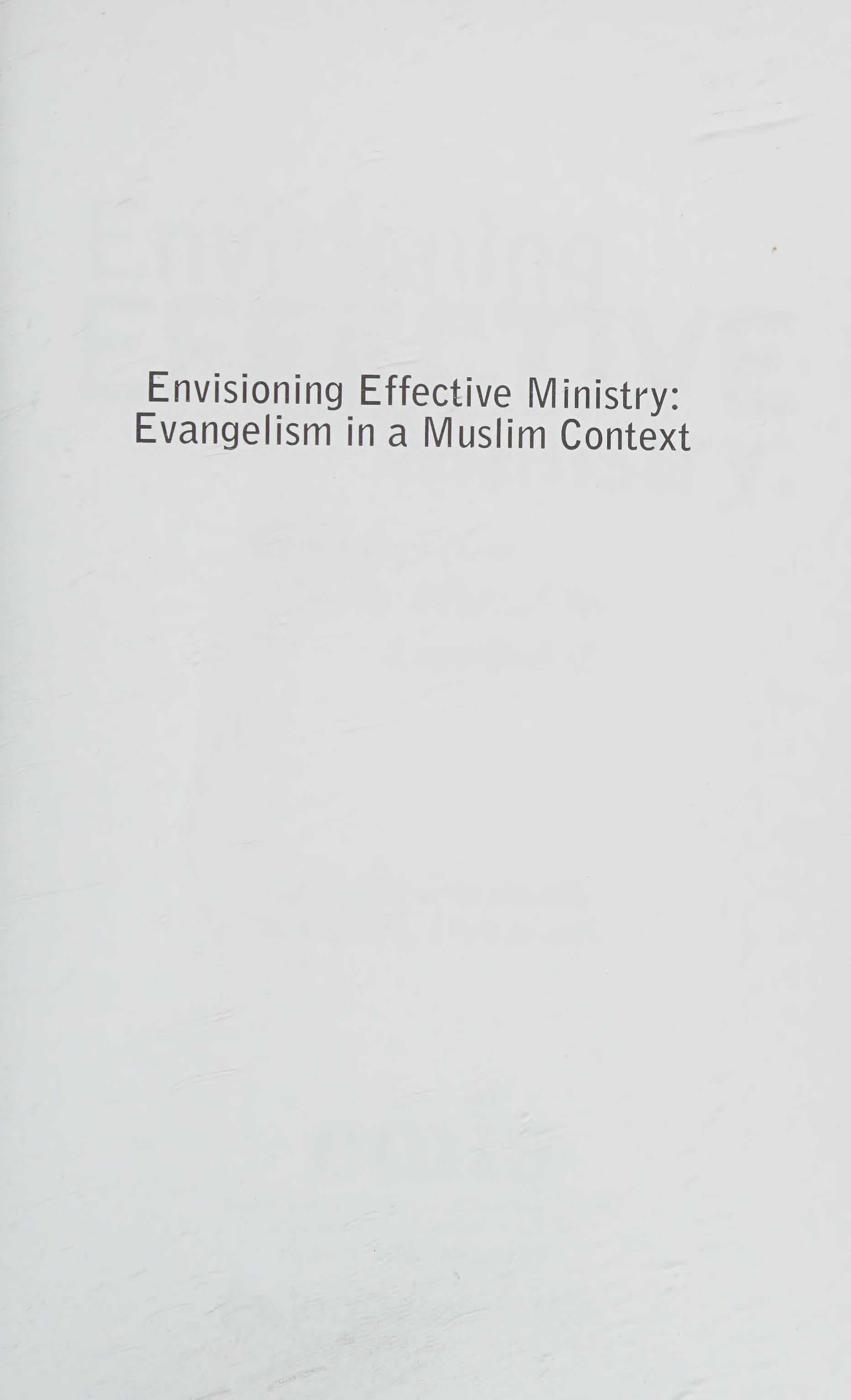 Envisioning Effective Ministry