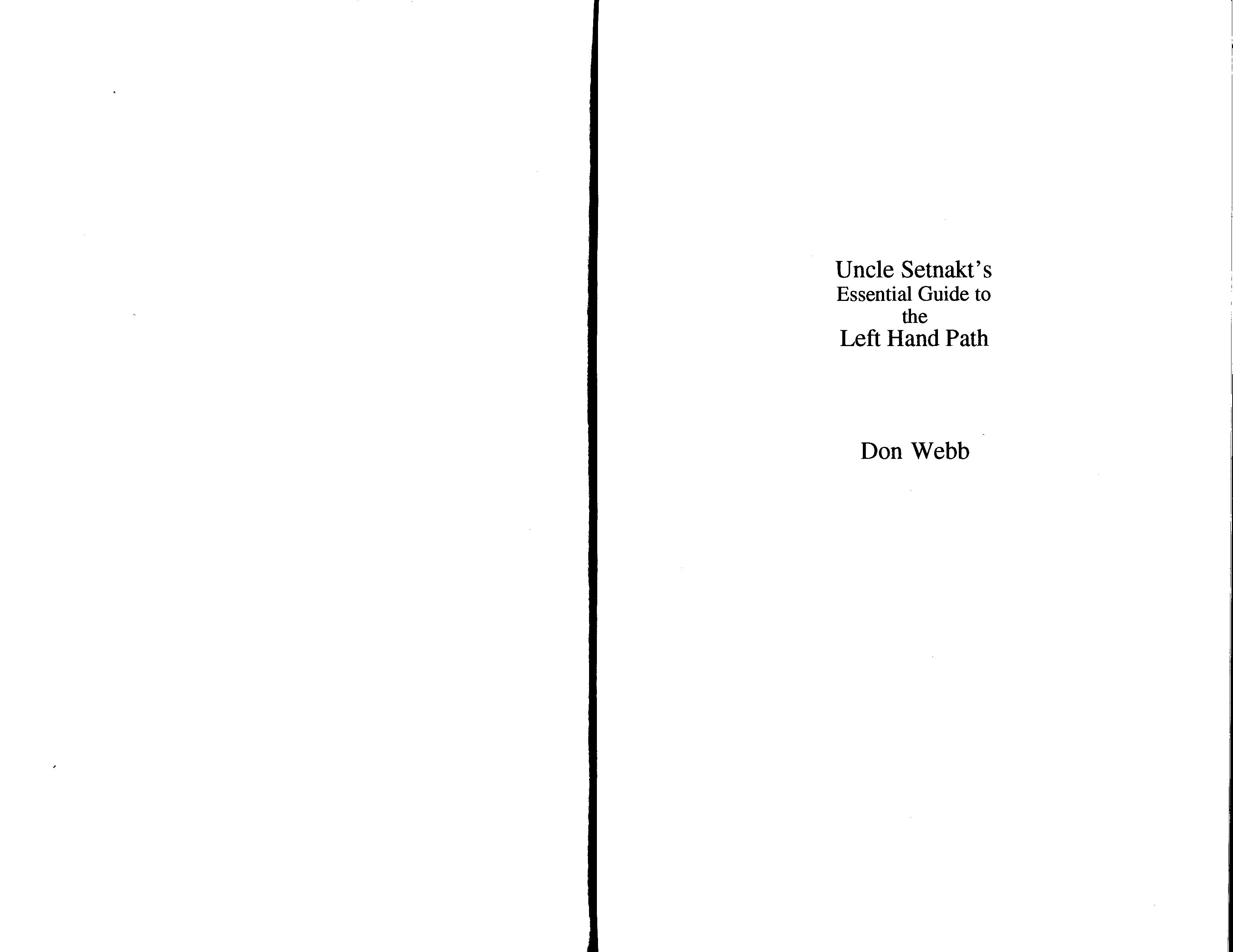 Uncle Setnakt's Essential Guide to the Left Hand Path