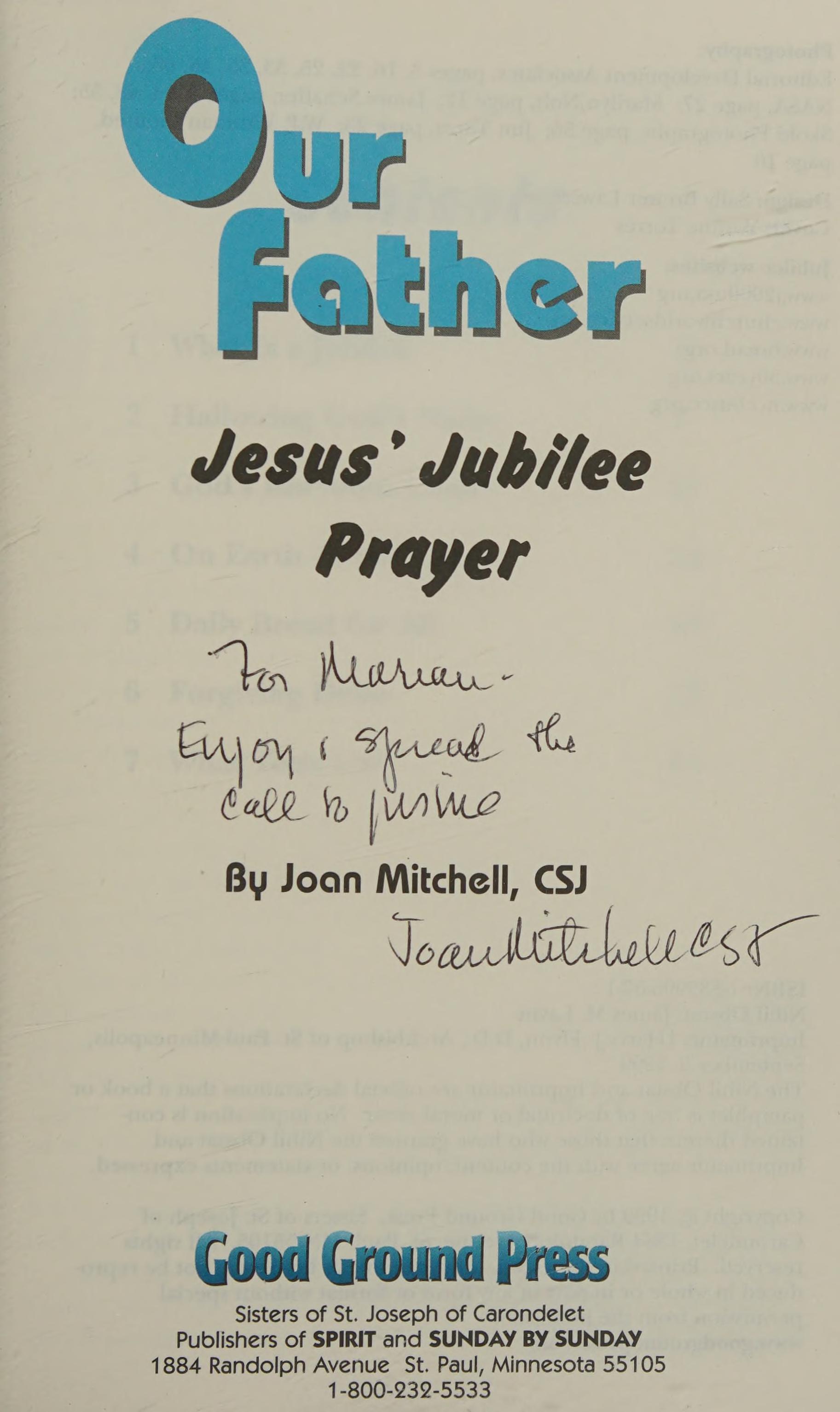 Our Father: Jesus' Jubilee Prayer