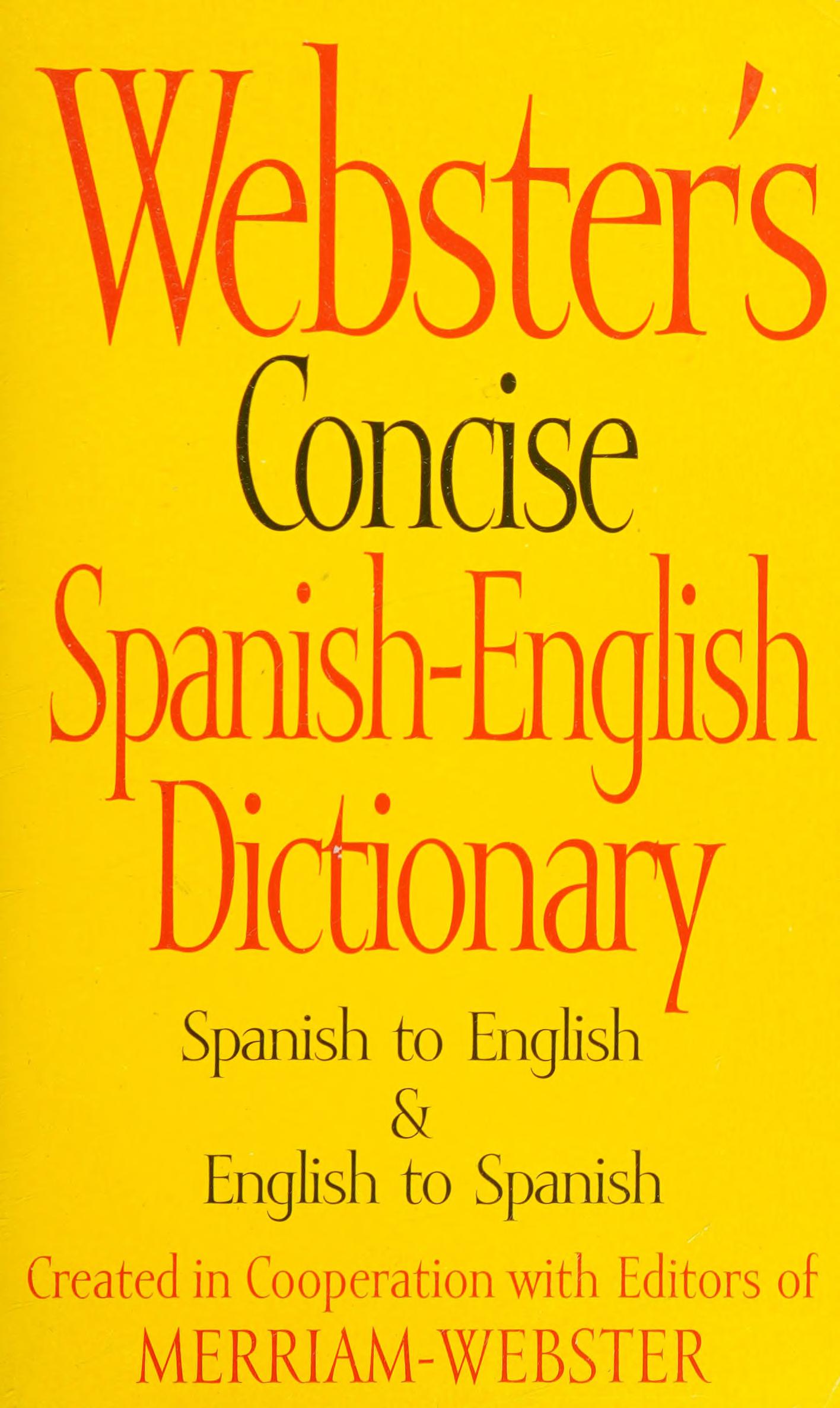 Webster'S Concise Spanish-English Dictionary