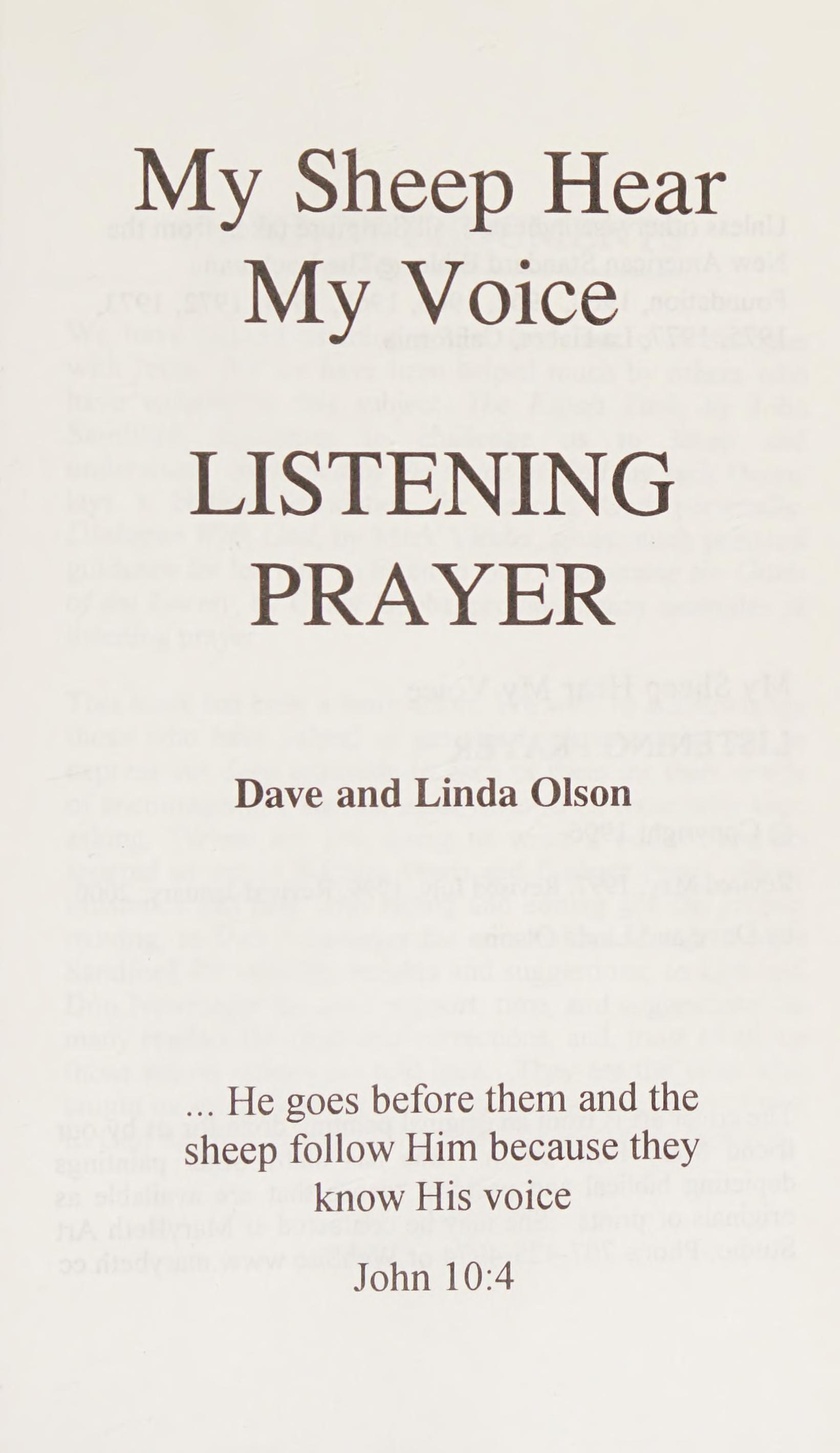 Listening Prayer