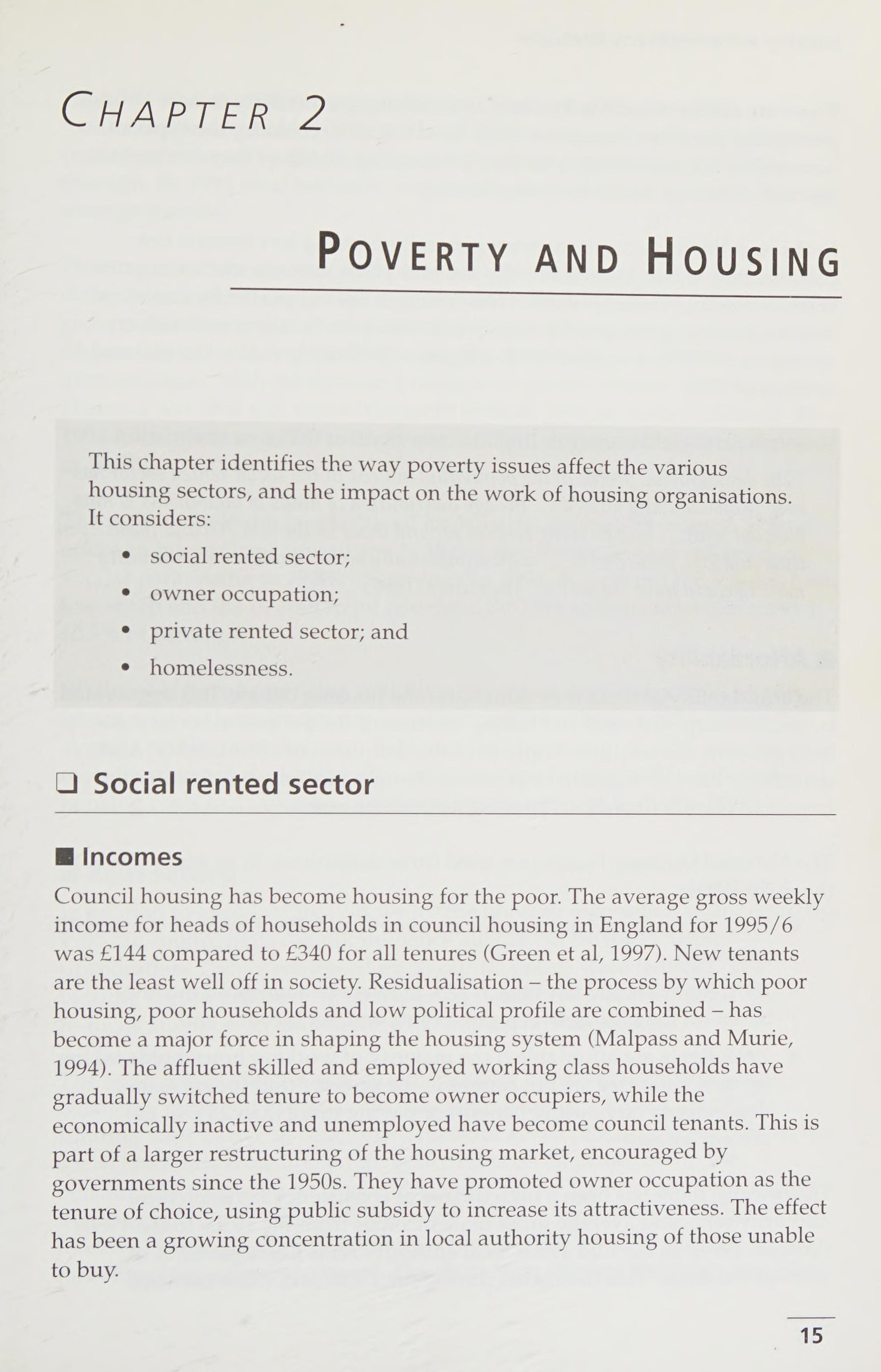 Housing and Anti-Poverty Strategies
