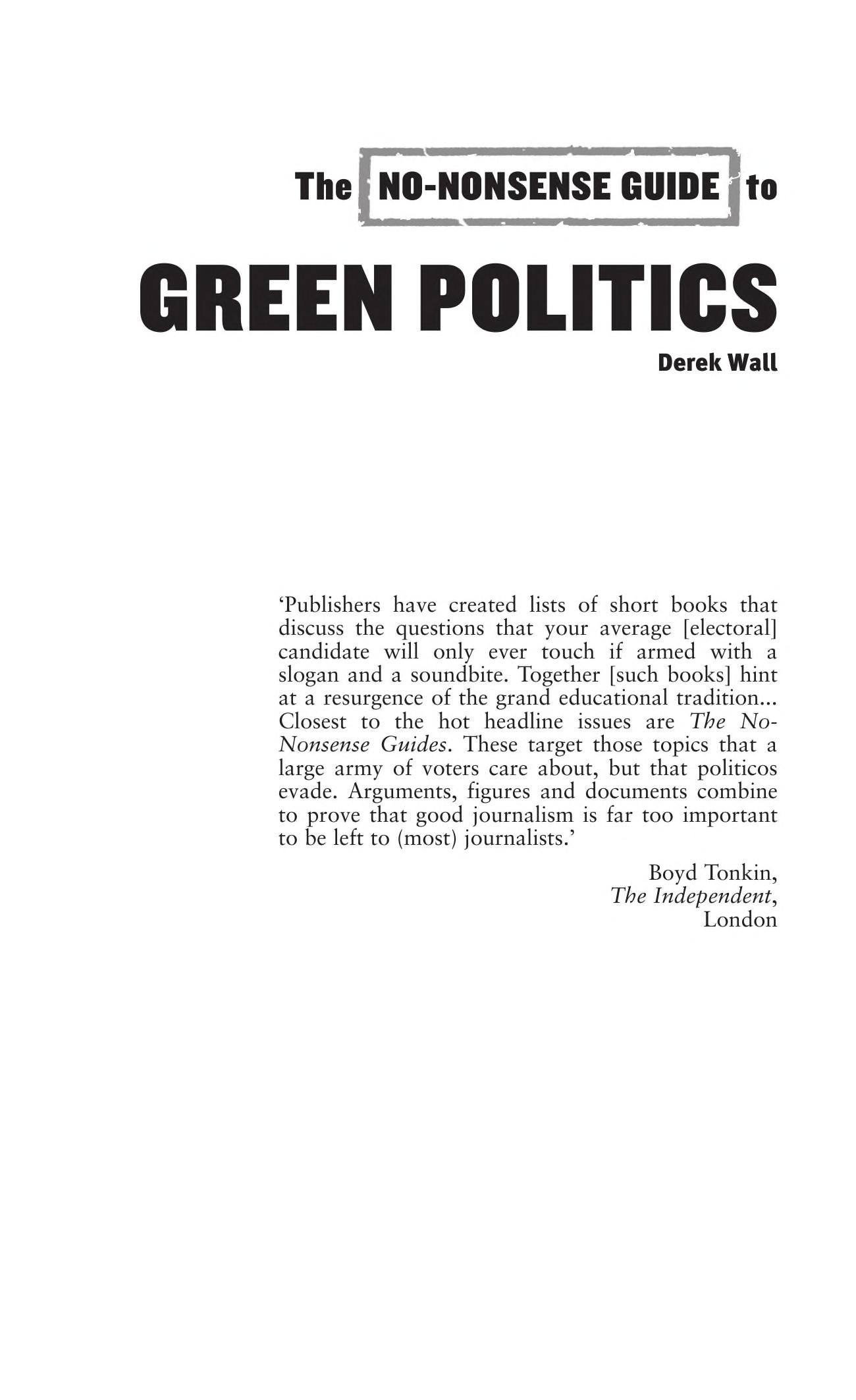 The No-Nonsense Guide to Green Politics