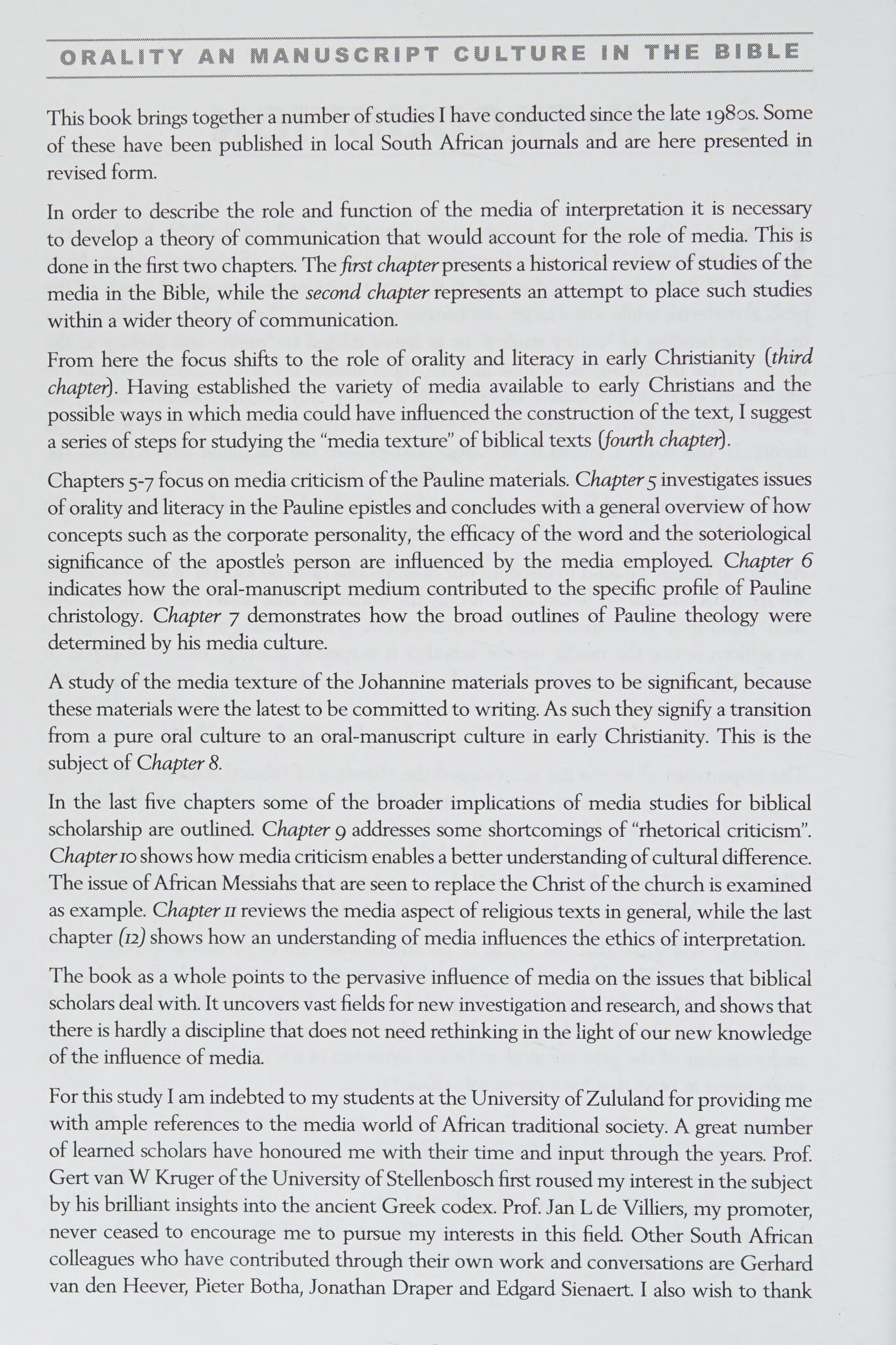 Oral and Manuscript Culture in the Bible