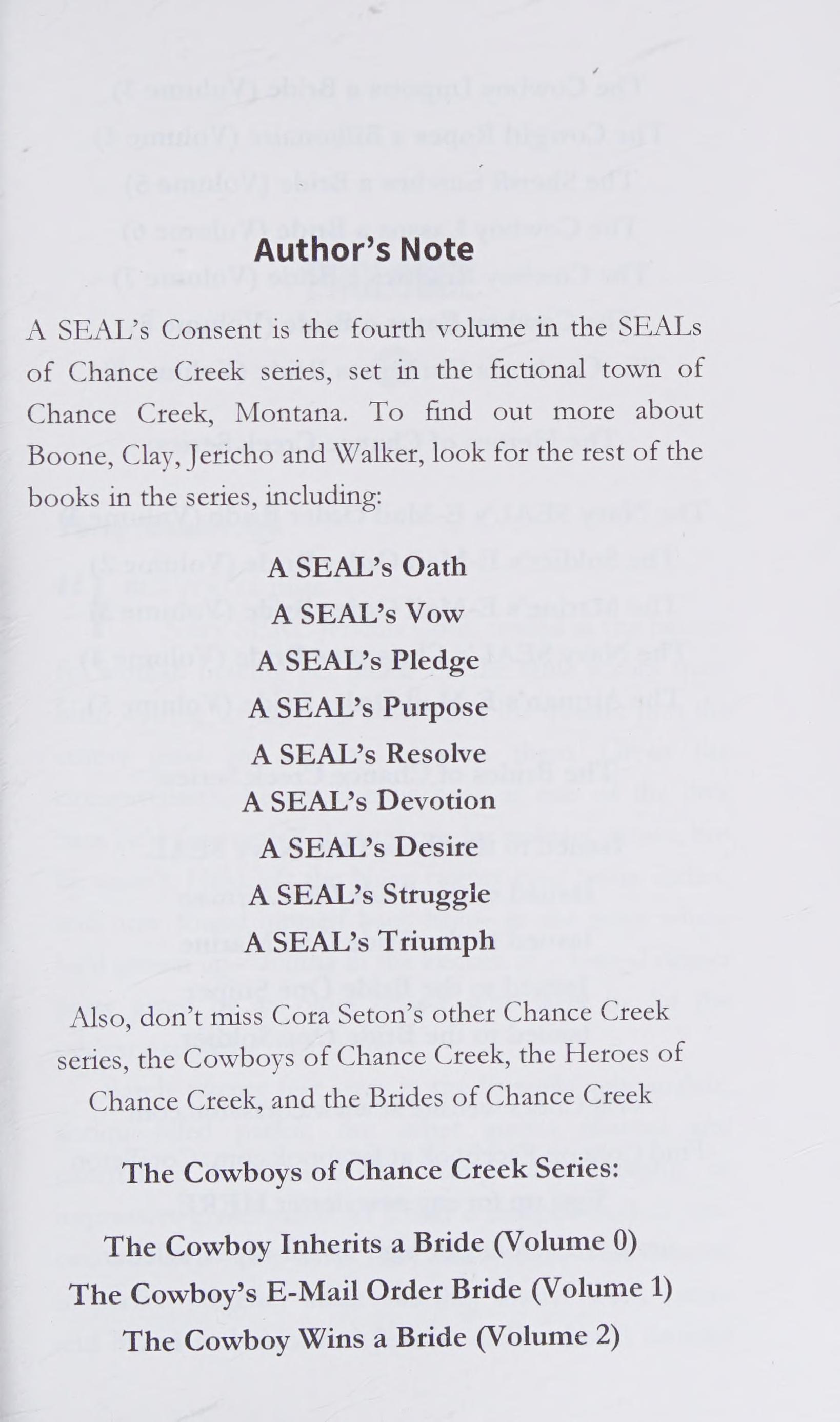 A SEAL'S Consent