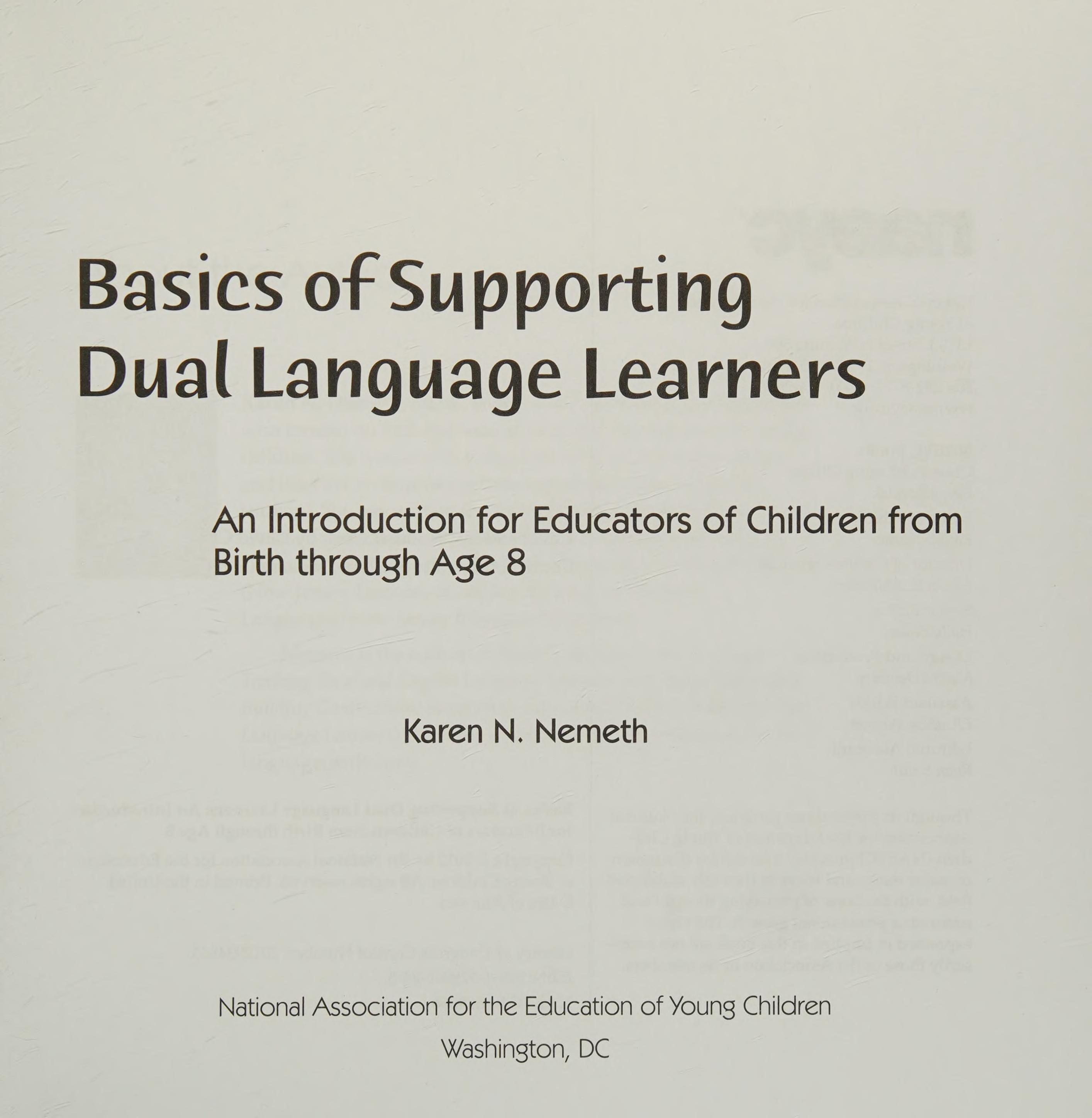 Basics of supporting dual language learners