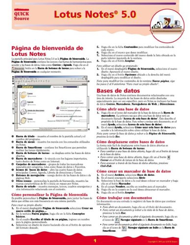 Lotus Notes 5.0 Quick Source Guide (Spanish Edition)