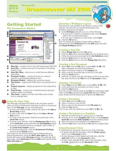 Macromedia Dreamweaver Mx 2004 Quick Source Guide