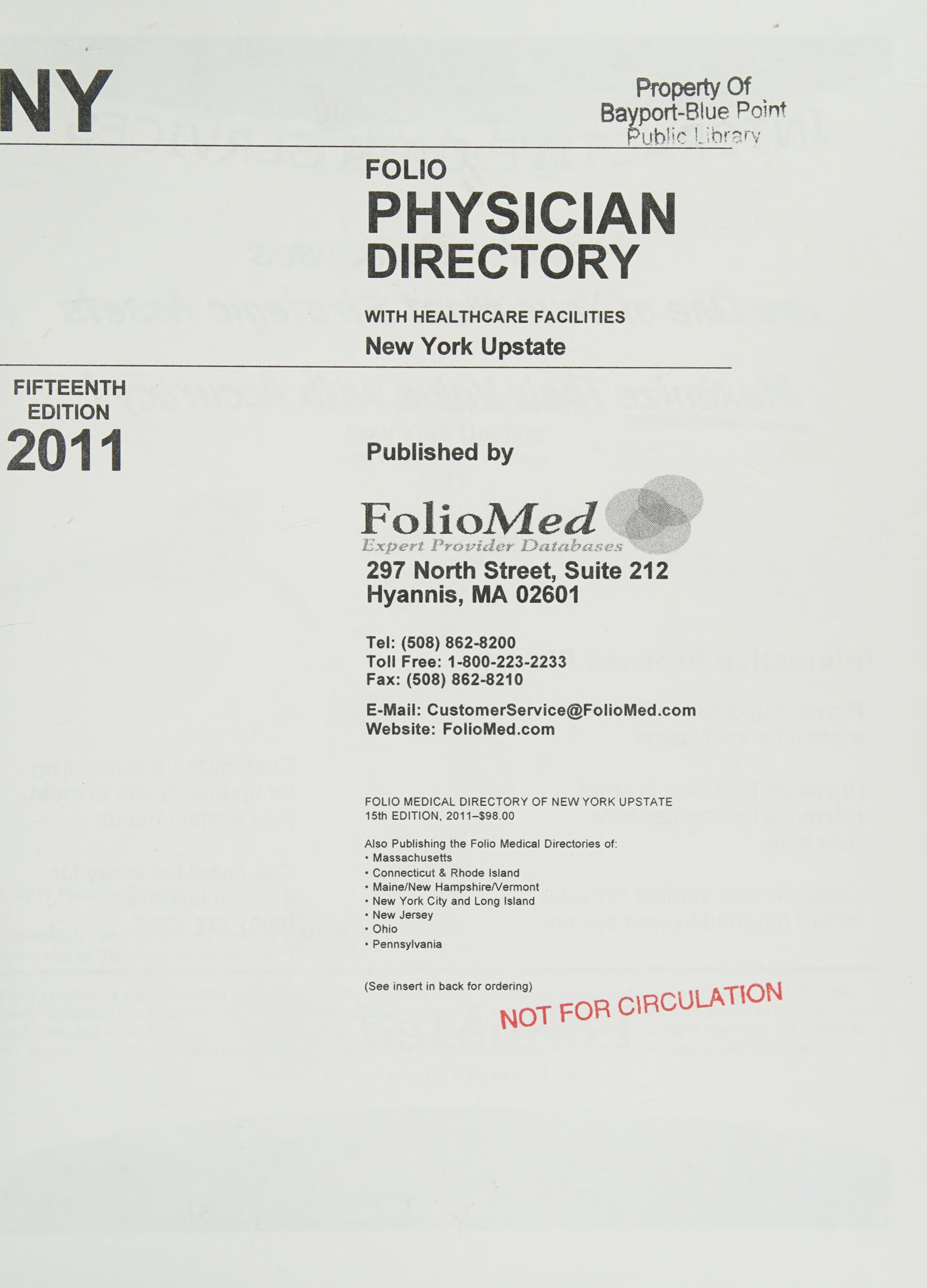 Folio Physician Directory With Healthcare Facilities