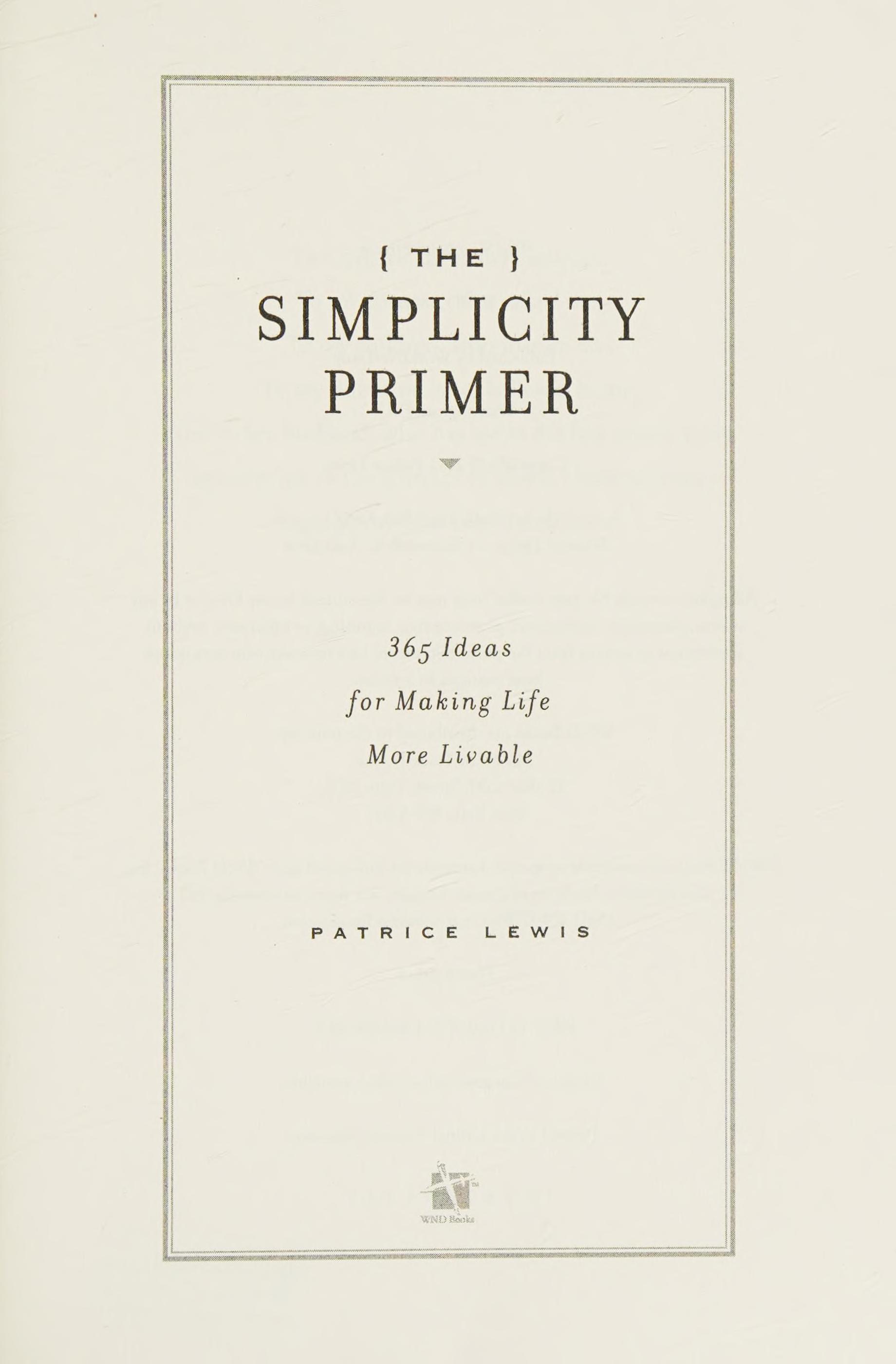 The simplicity primer