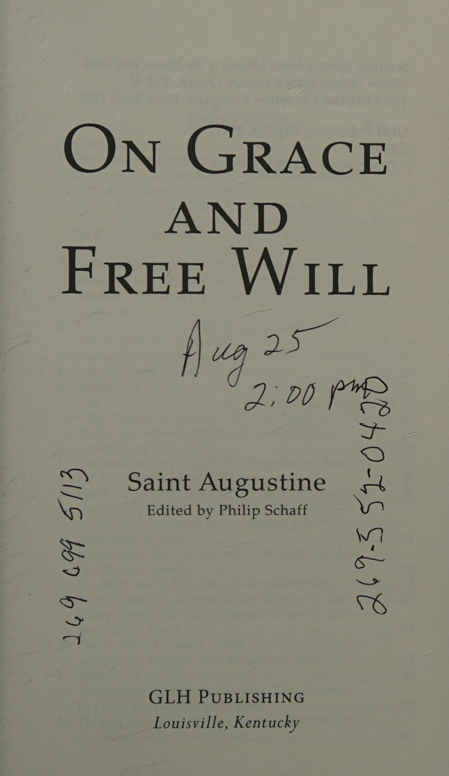 On Grace And Free Will