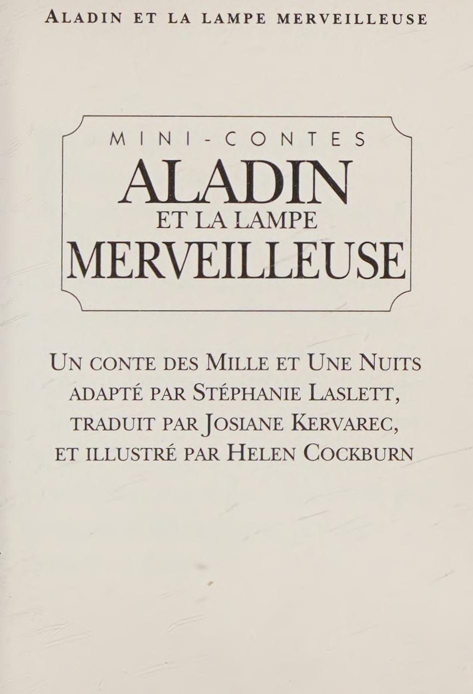 Aladin Et la Lampe Merveilleuse