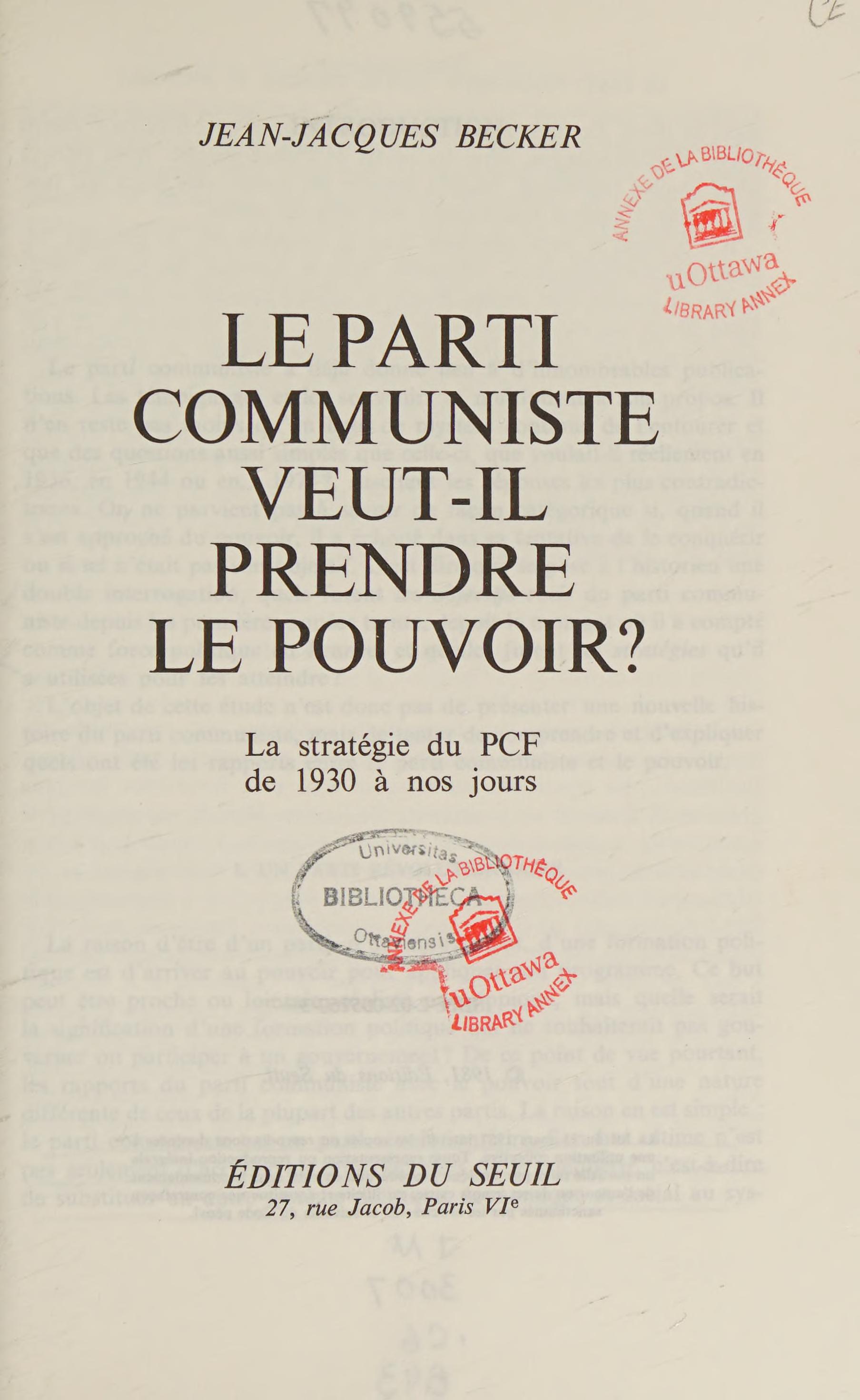 Le Parti communiste veut-il prendre le pouvoir?