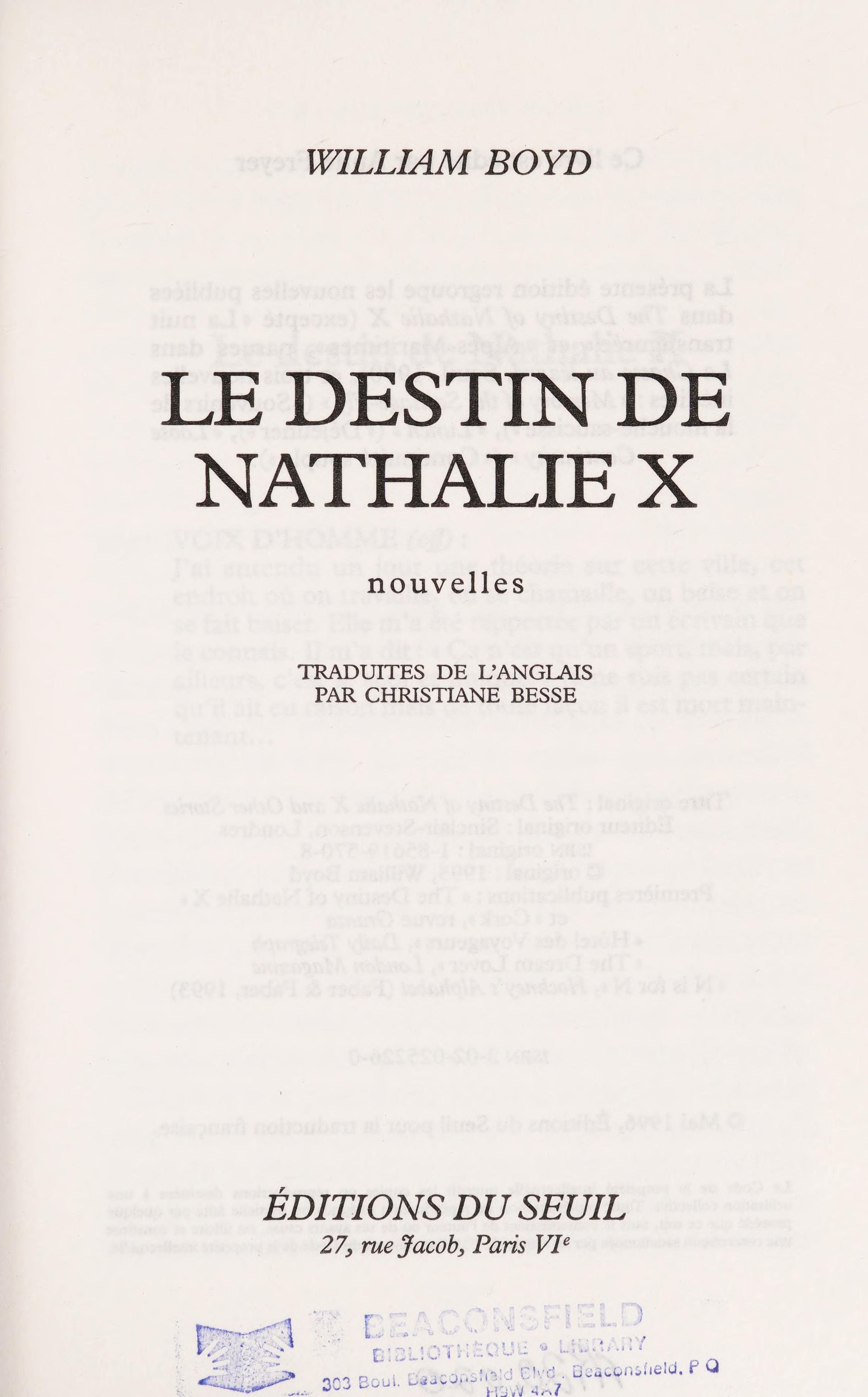 Le Destin de Nathalie X
