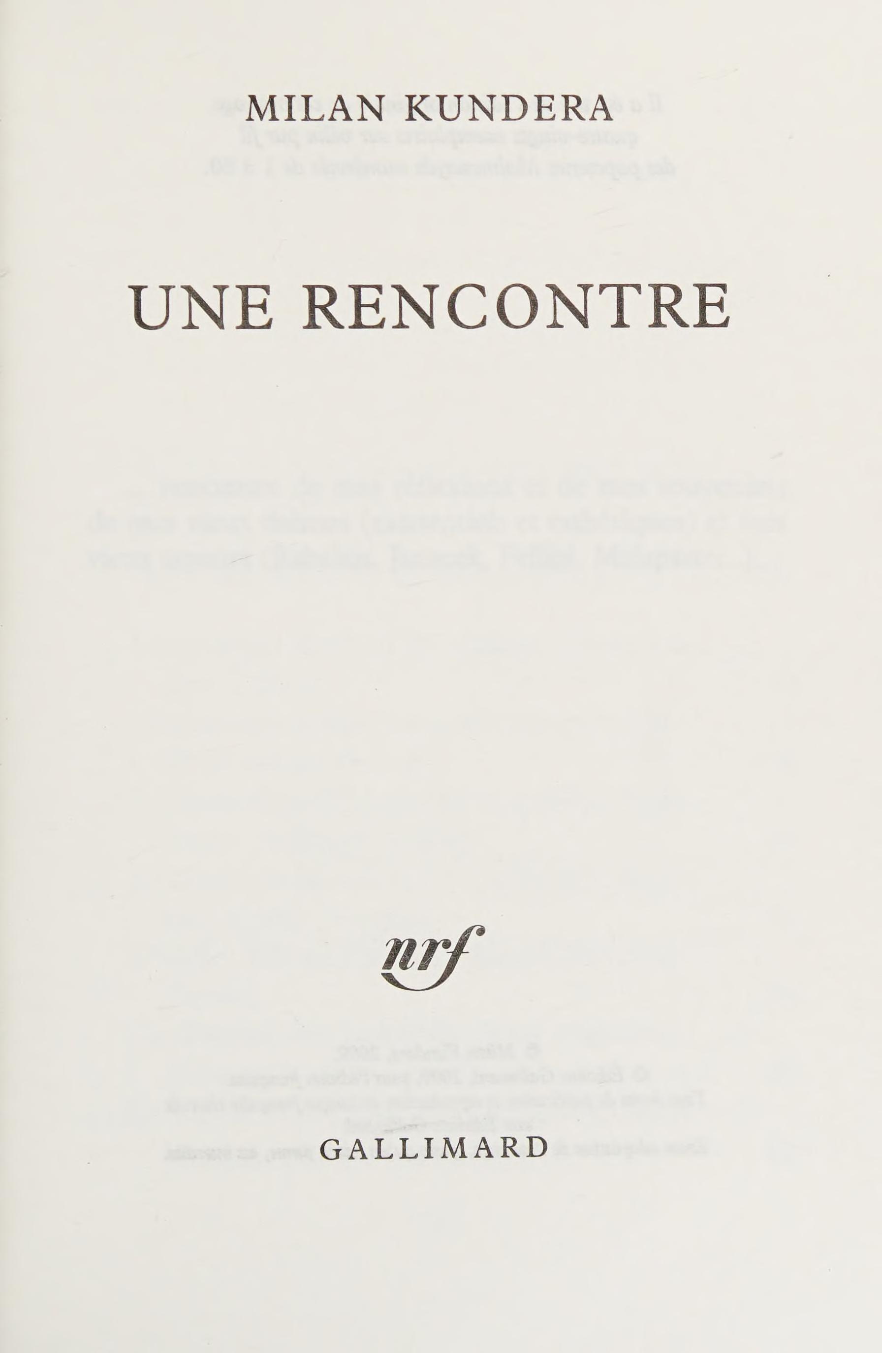 Une Rencontre