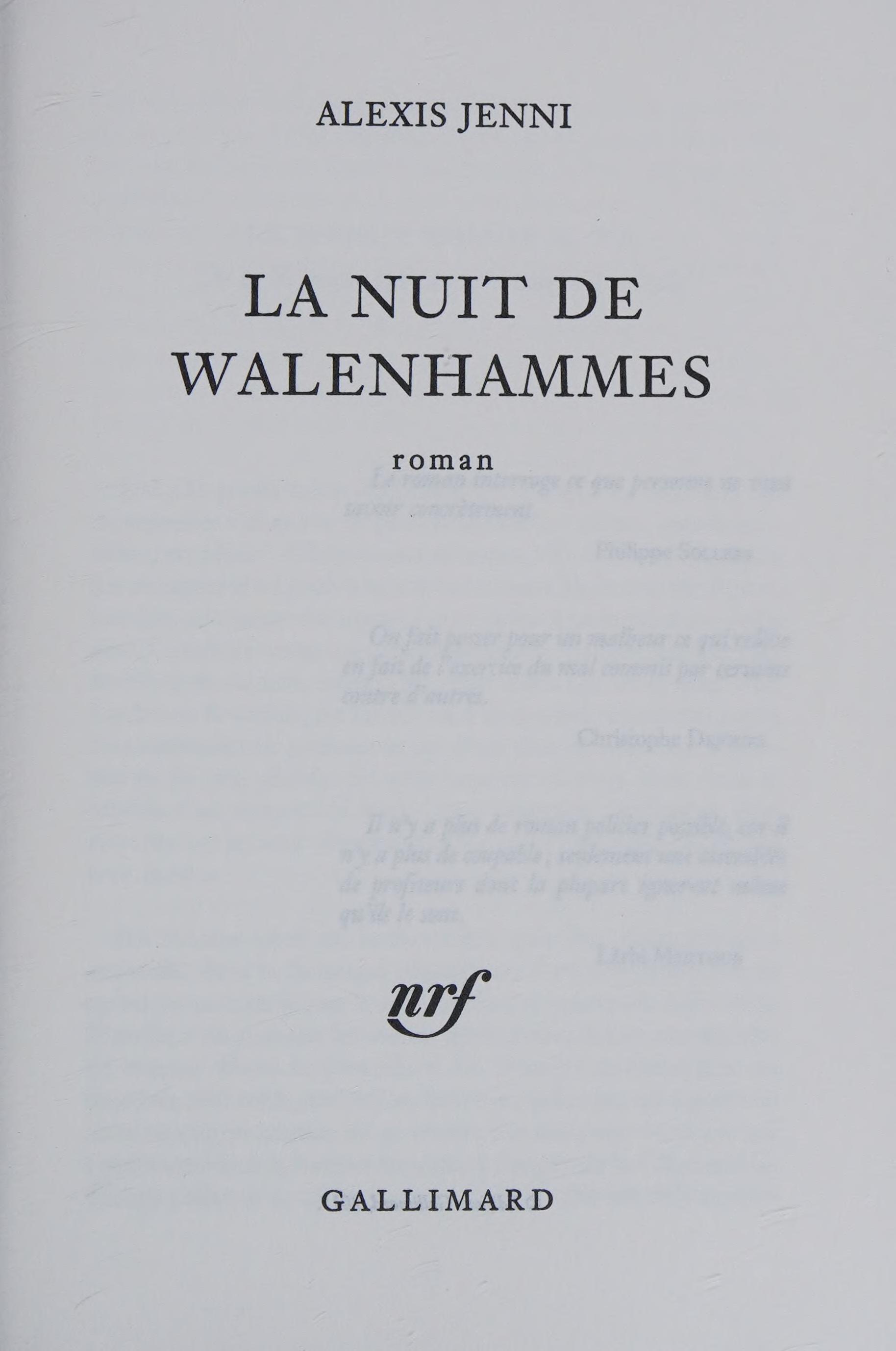 La nuit de Walenhammes