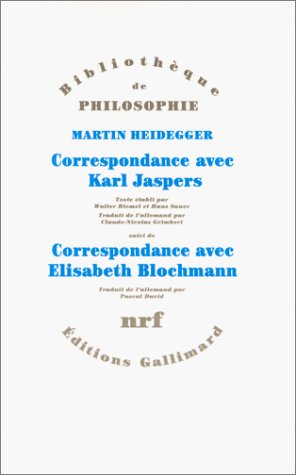Correspondance avec Karl Jaspers 1920 1963