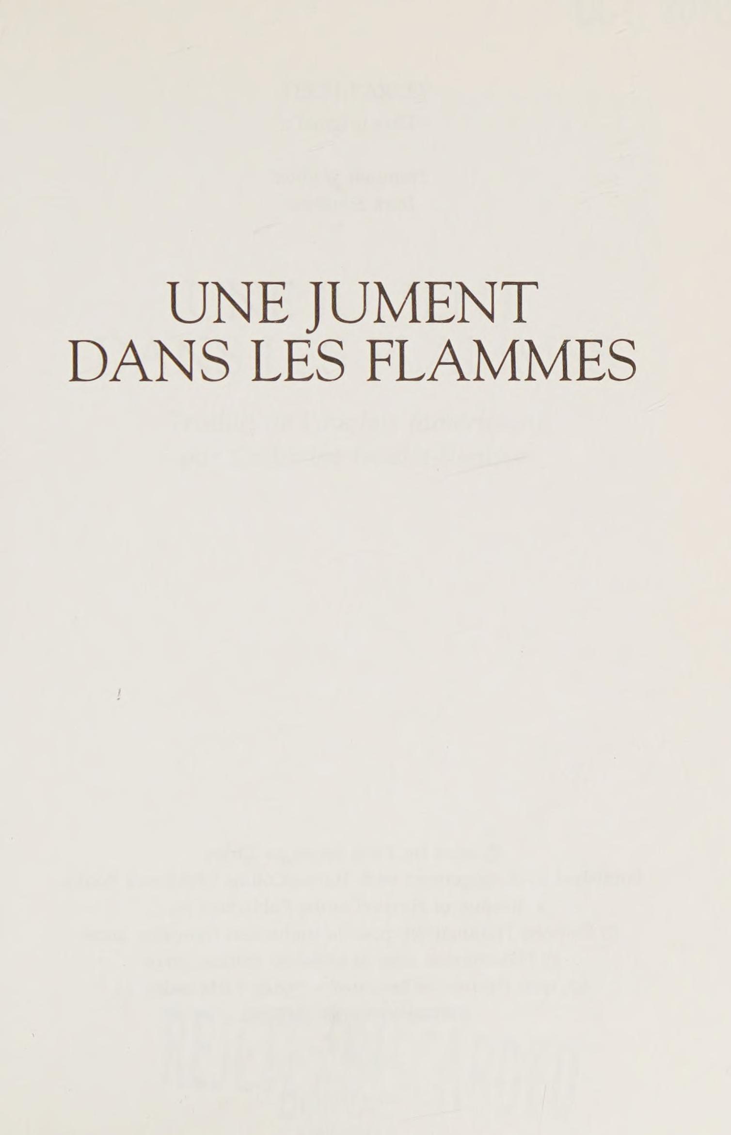 Une Jument Dans les Flammes