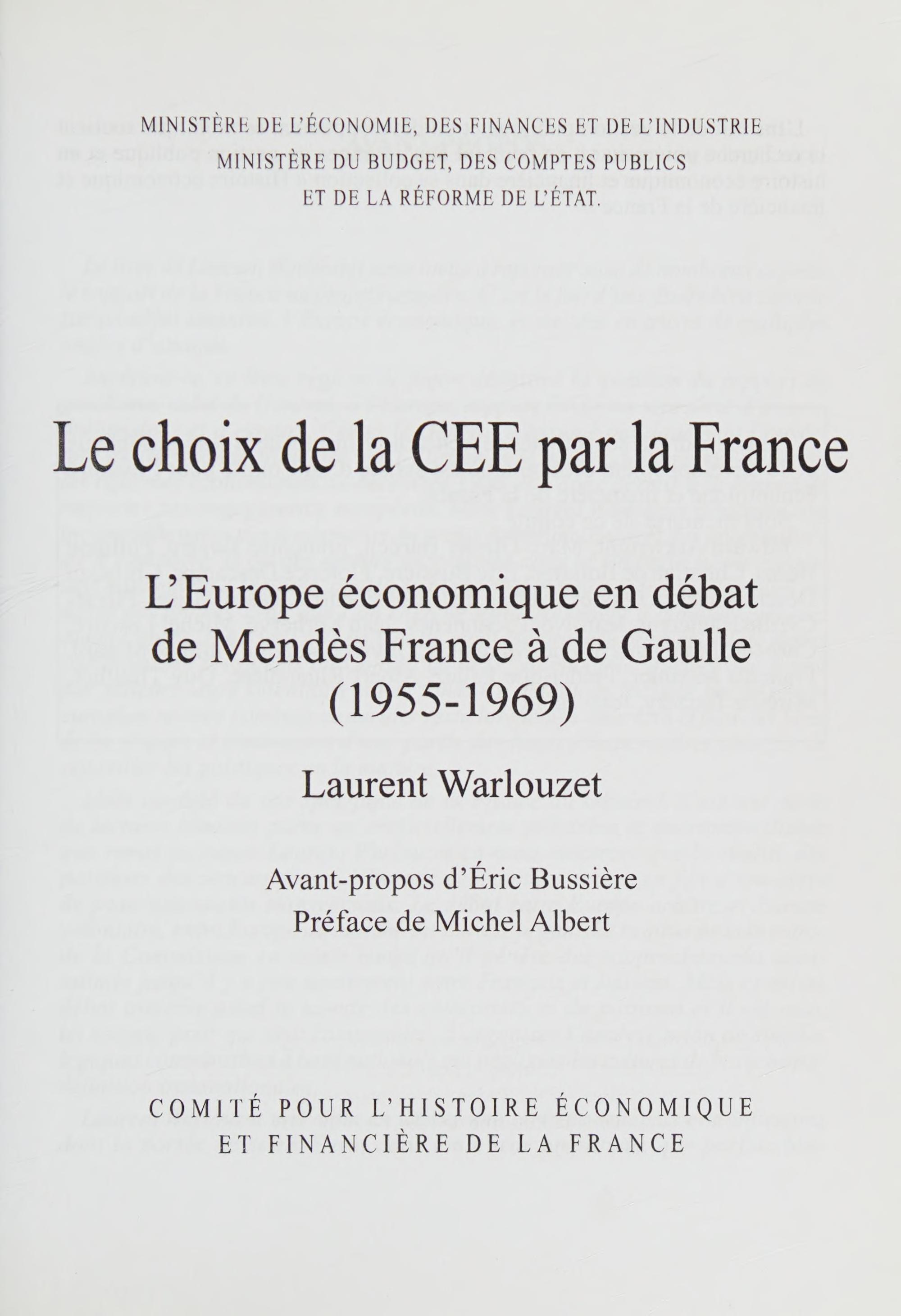 Le choix de la CEE par la France