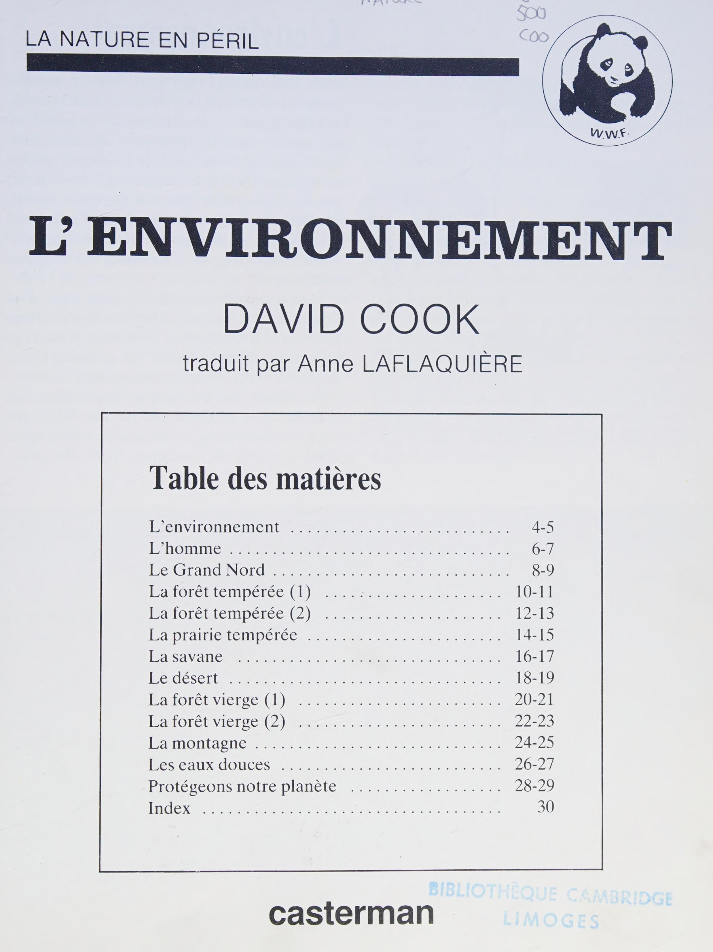 L'Environnement