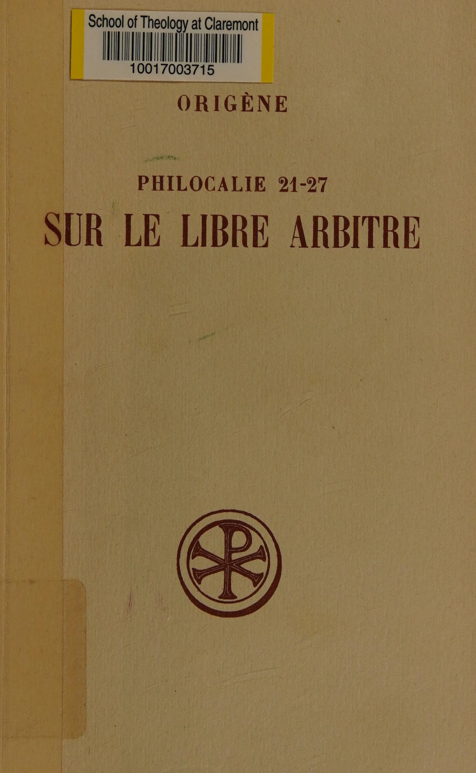 Sur le Libre Arbitre