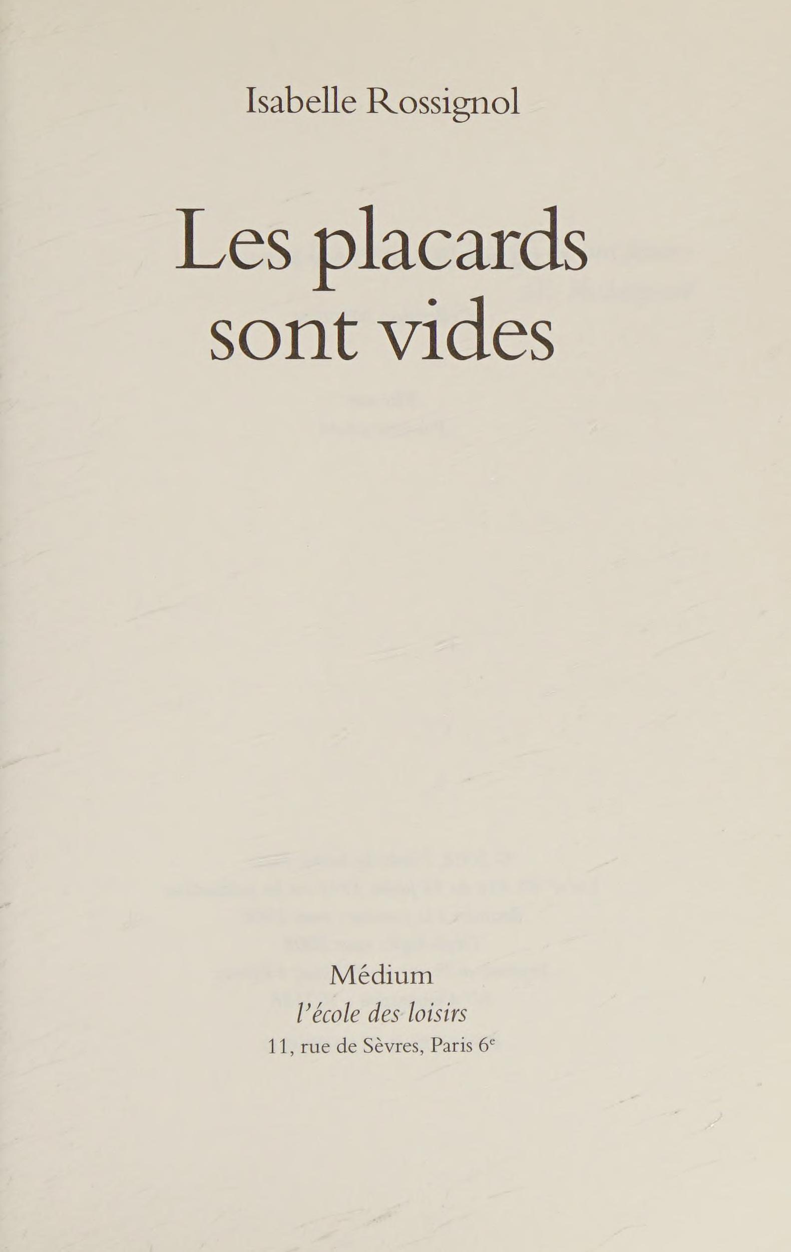 Placards Sont Vides