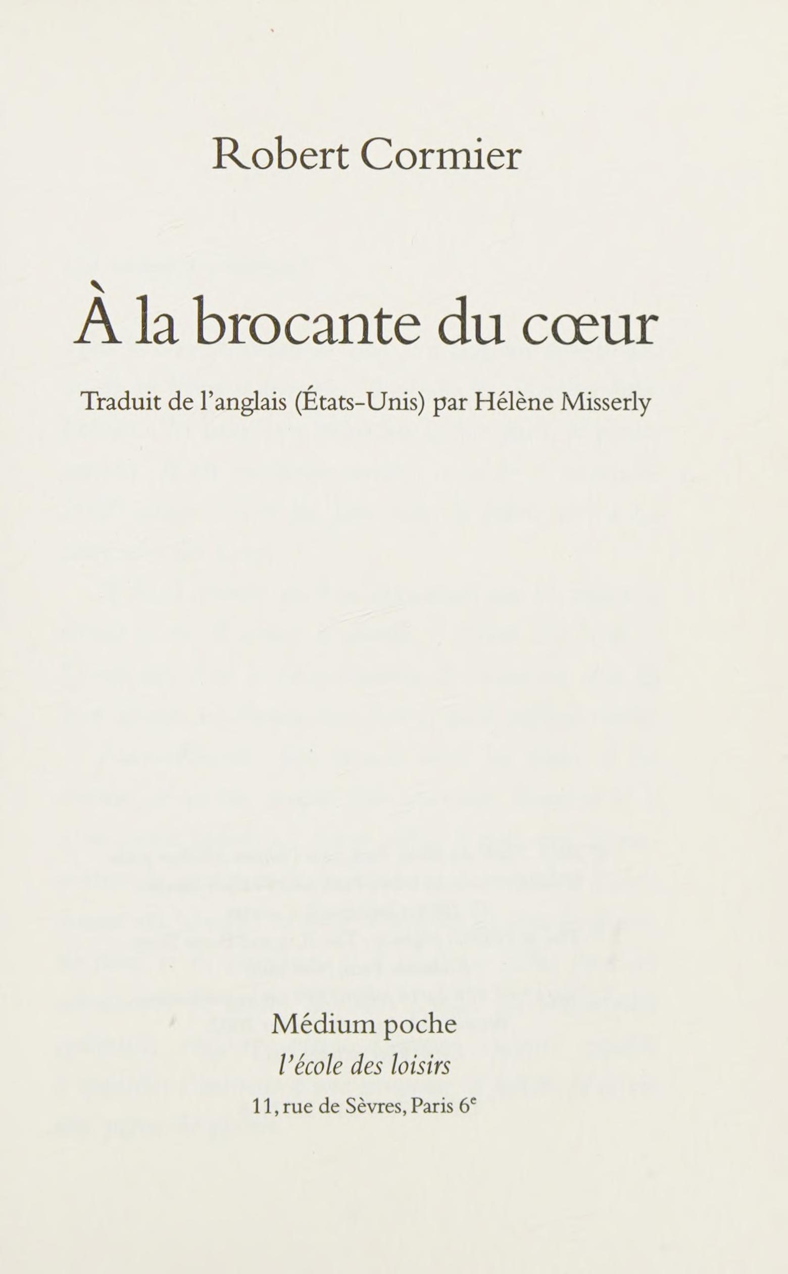 A LA BROCANTE DU COEUR